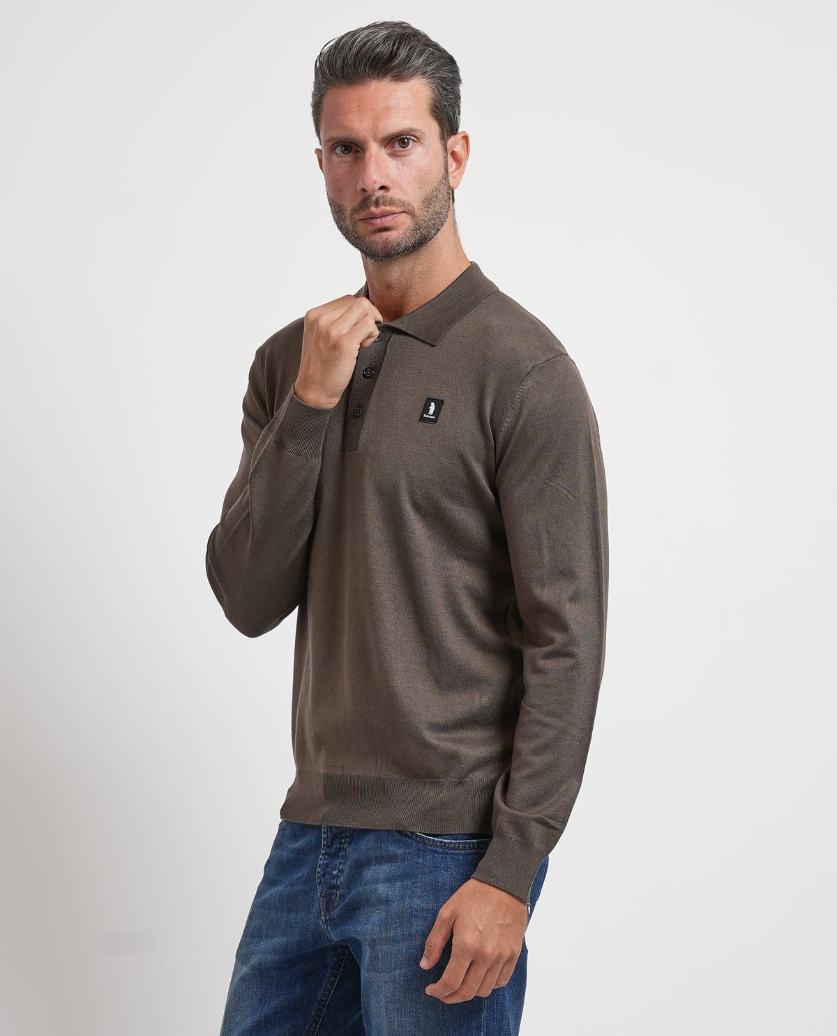 Maglione uomo Refrigue con collo a polo e bottoni 