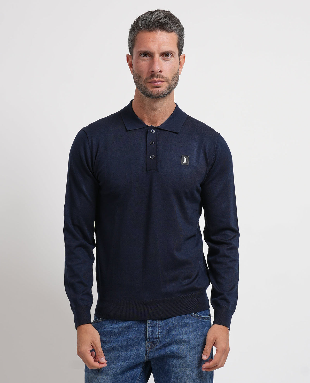 Maglione uomo Refrigue con collo a polo e bottoni 