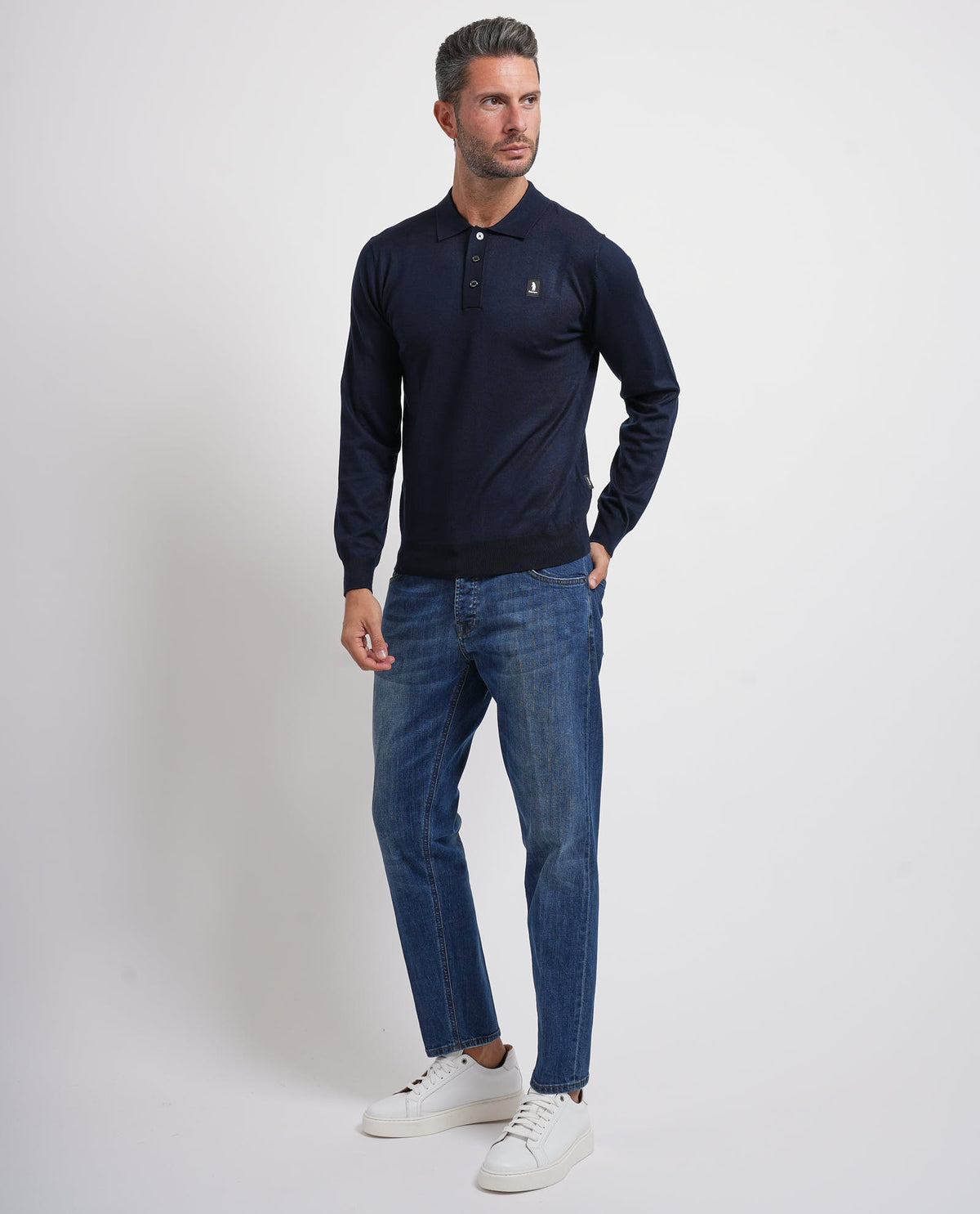 Maglione uomo Refrigue con collo a polo e bottoni 