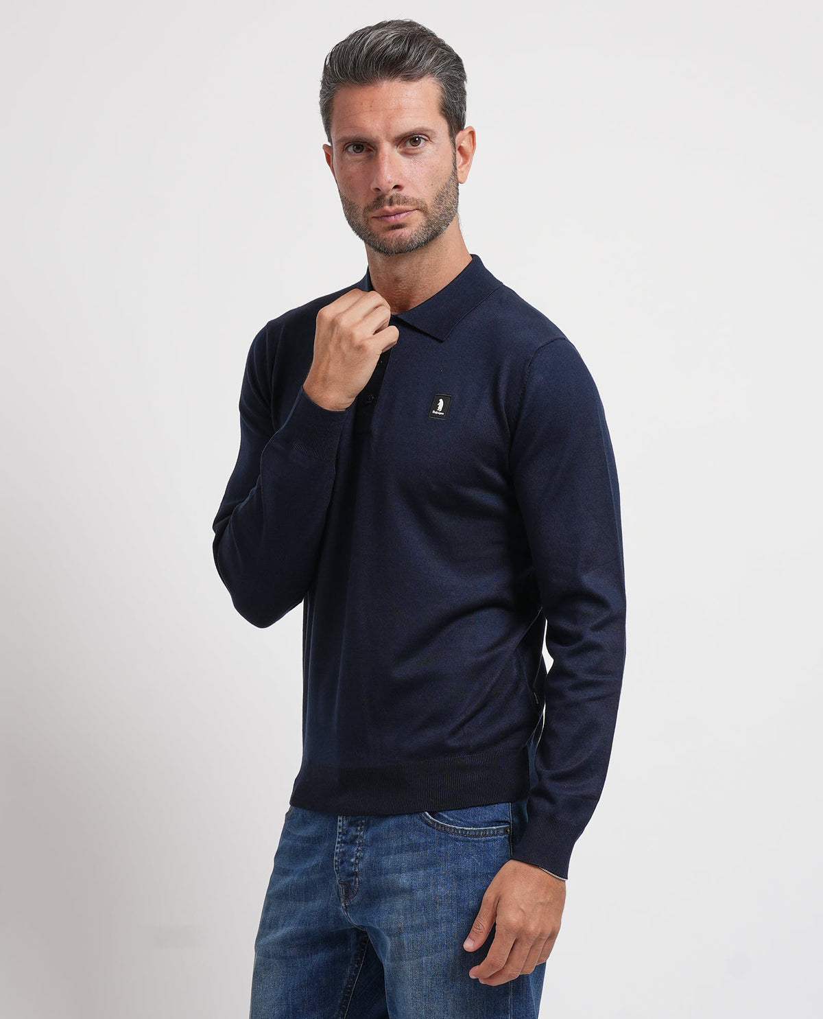 Maglione uomo Refrigue con collo a polo e bottoni 
