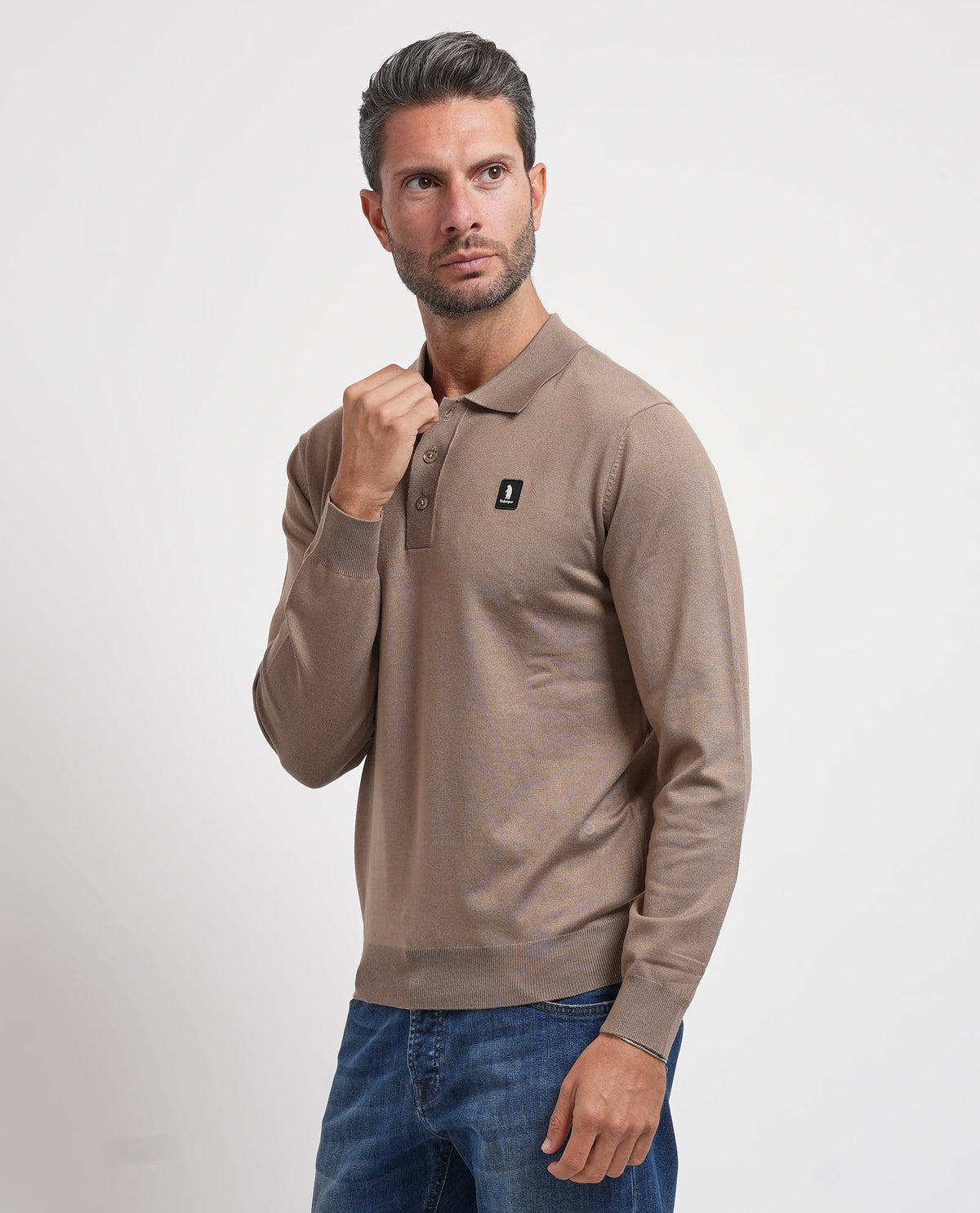 Maglione uomo Refrigue con collo a polo e bottoni 