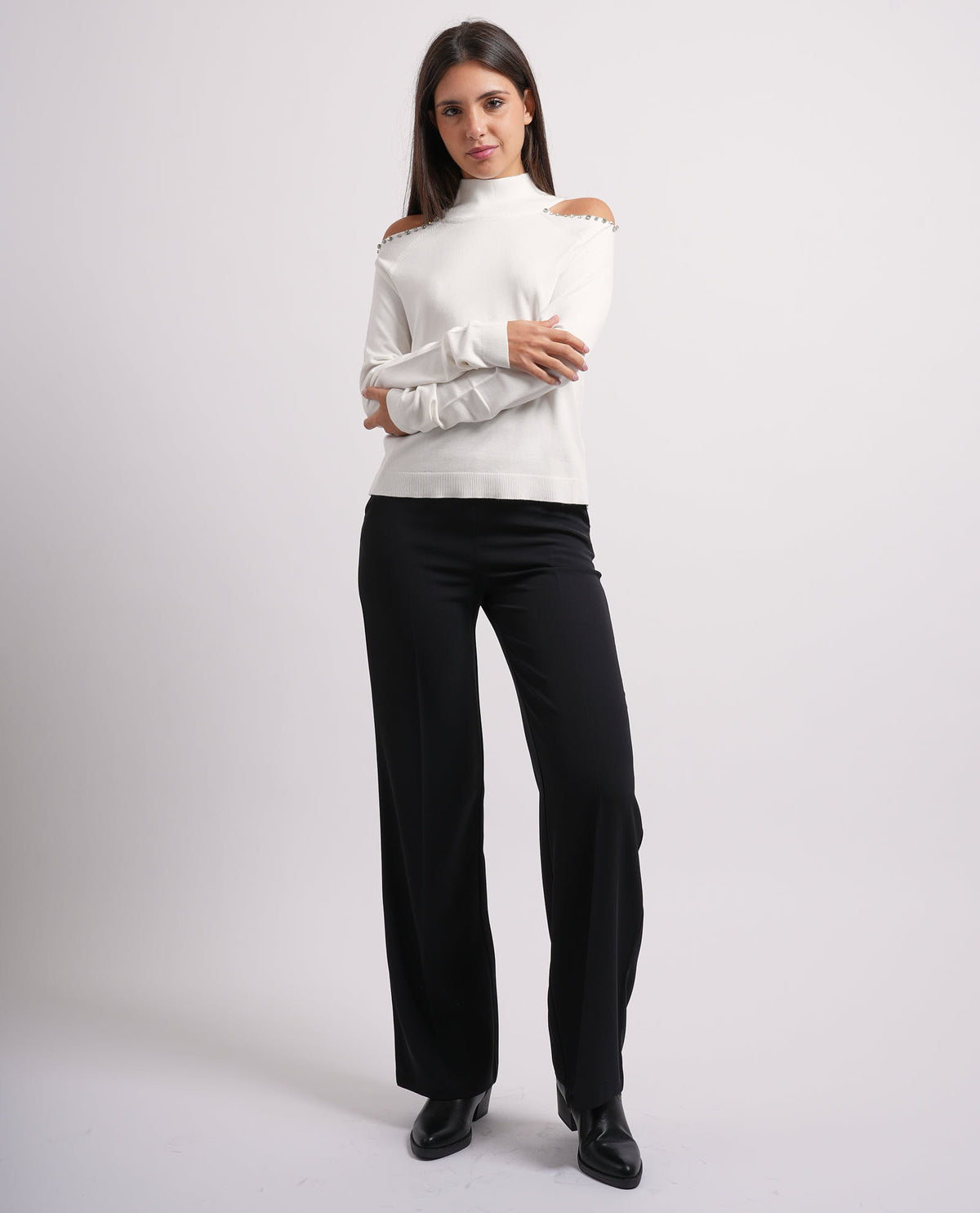 Maglia donna Relish manica lunga collo vulvano 