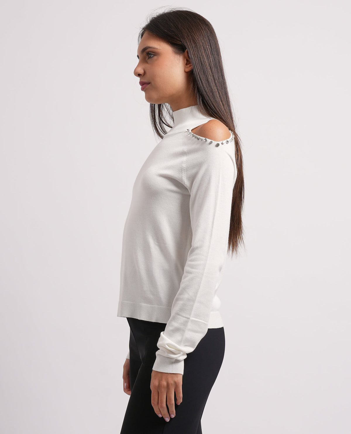 Maglia donna Relish manica lunga collo vulvano 