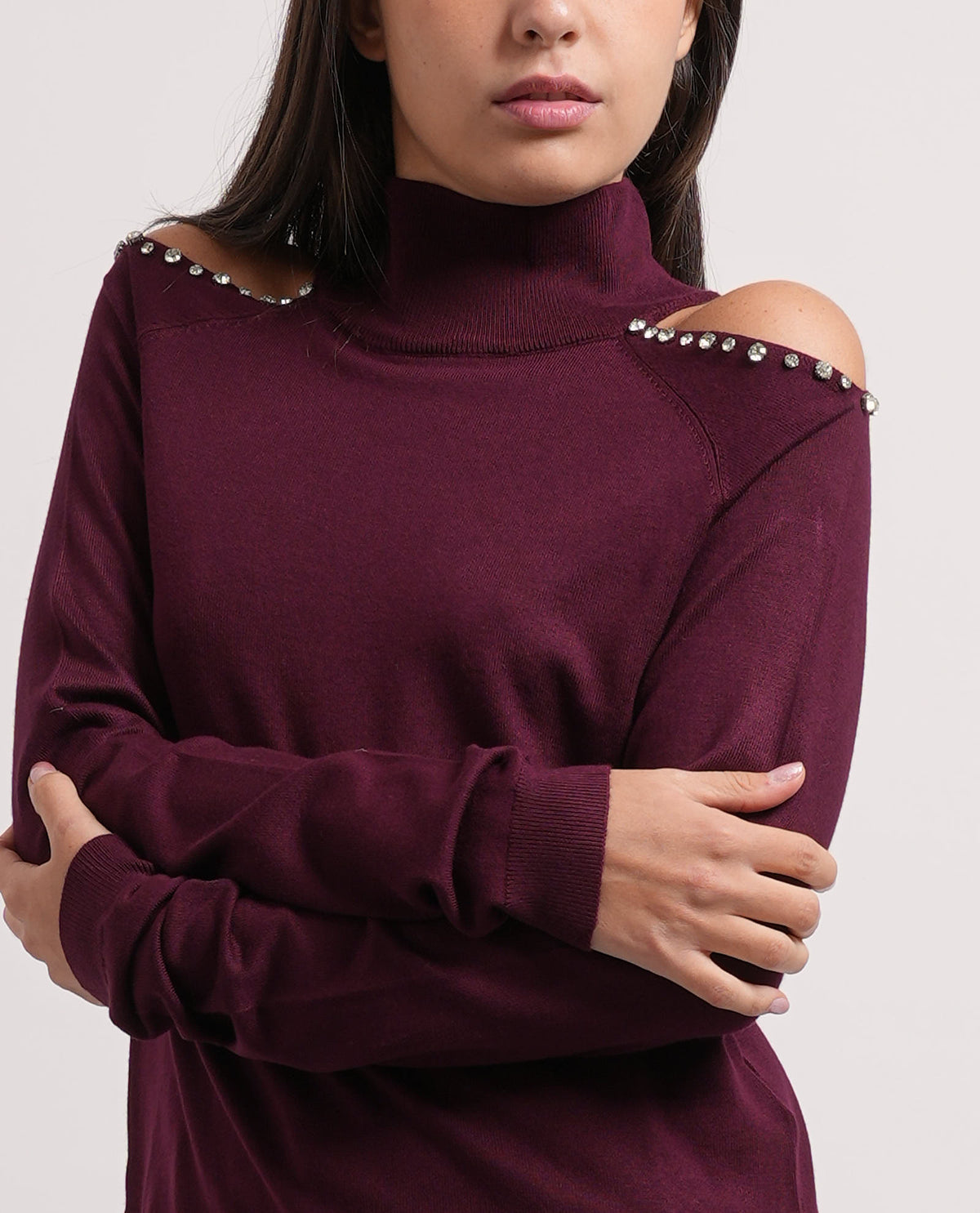 Maglia donna Relish manica lunga collo vulvano 