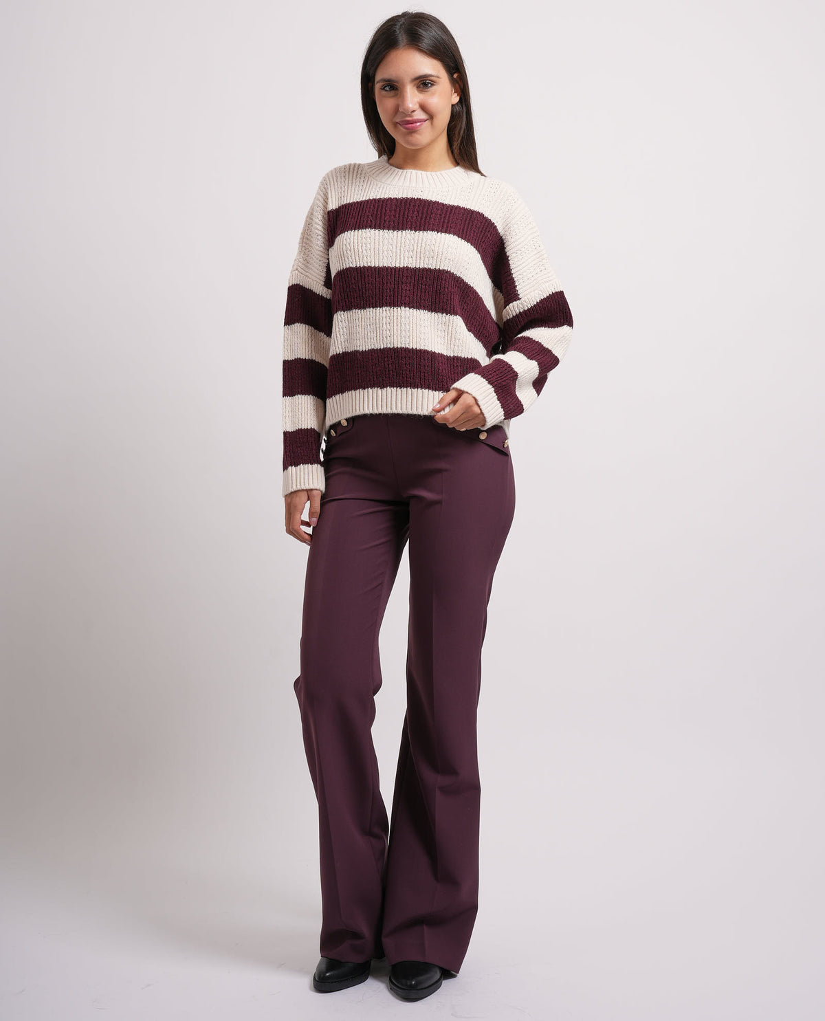 Maglione a manica lunga Relish donna con righe 