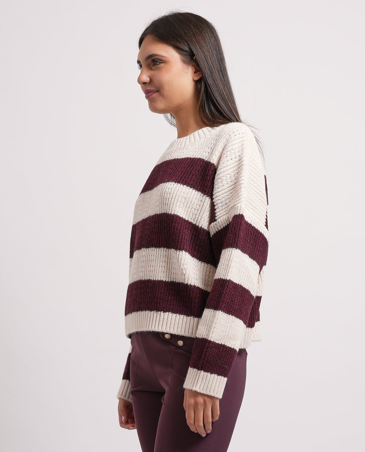 Maglione a manica lunga Relish donna con righe 