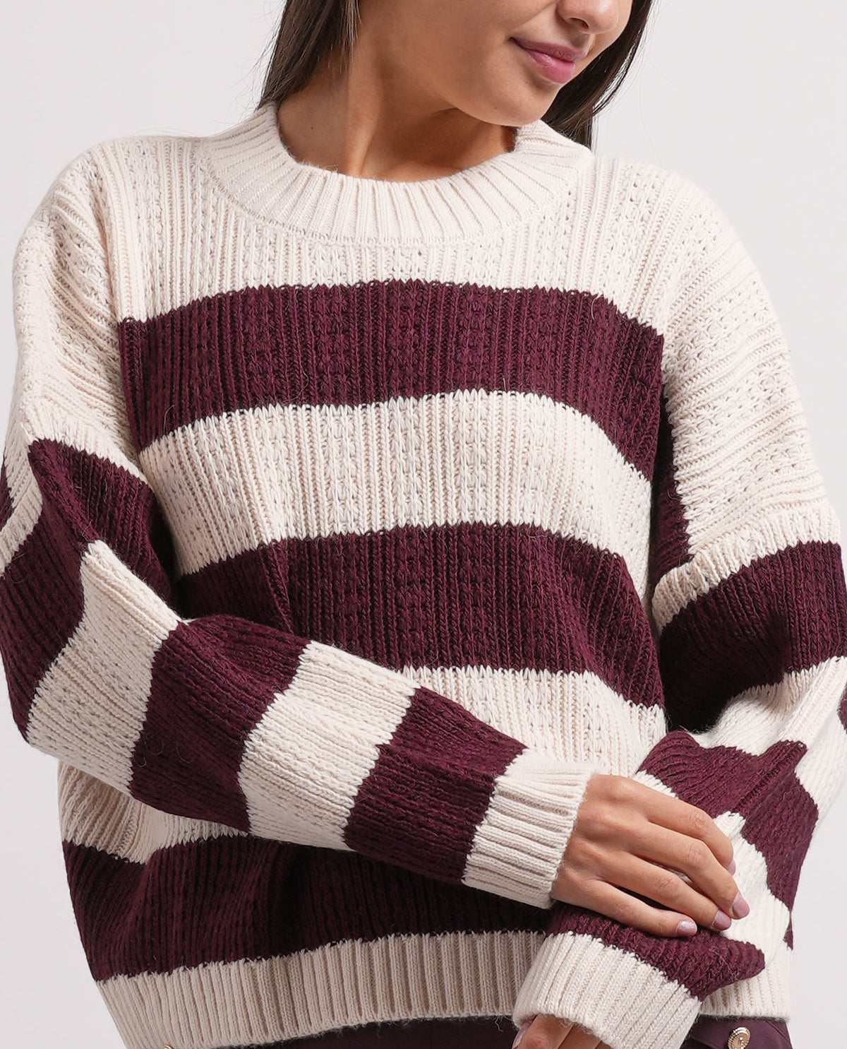 Maglione a manica lunga Relish donna con righe 