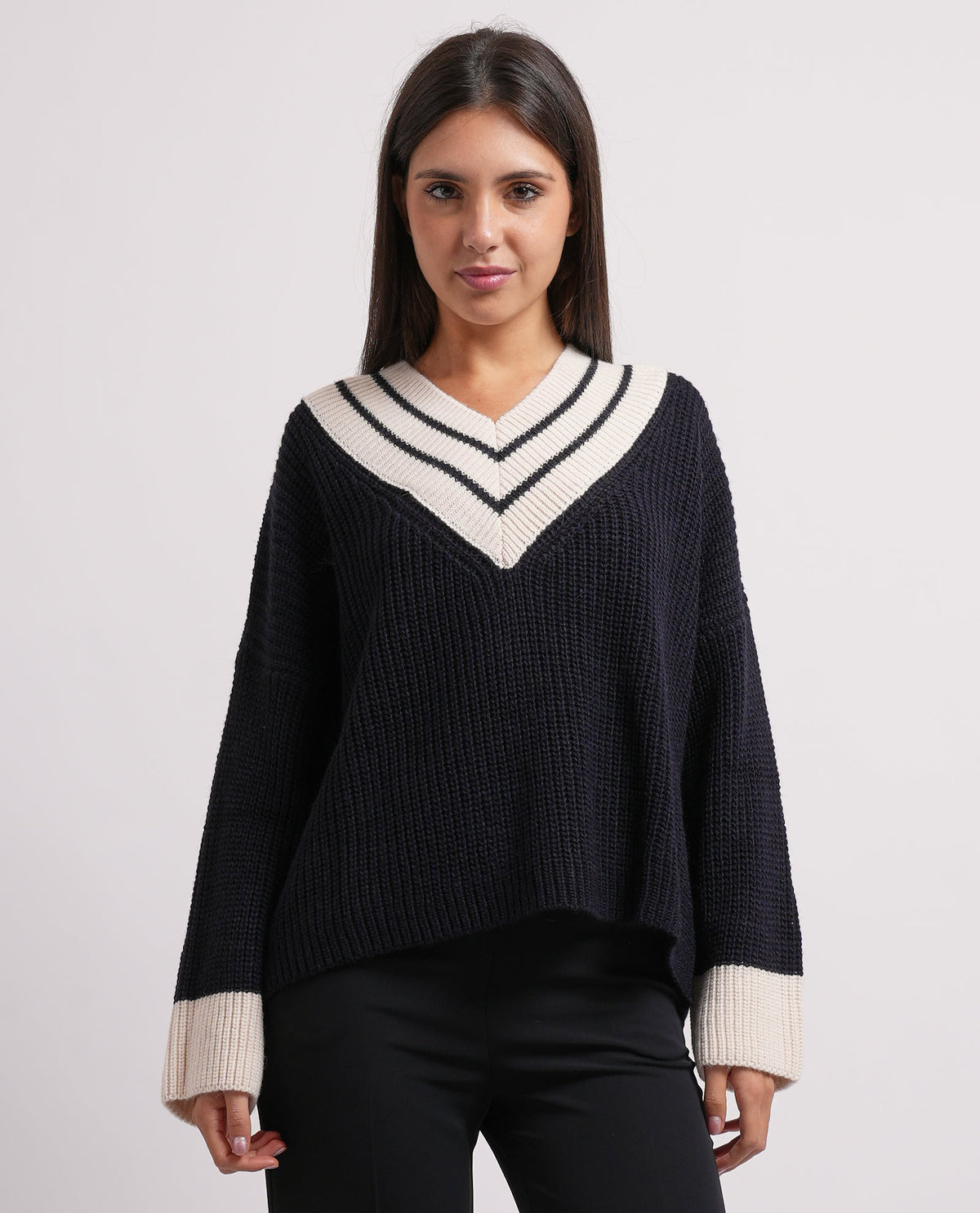 Maglione scollo a V Relish donna in misto lana 