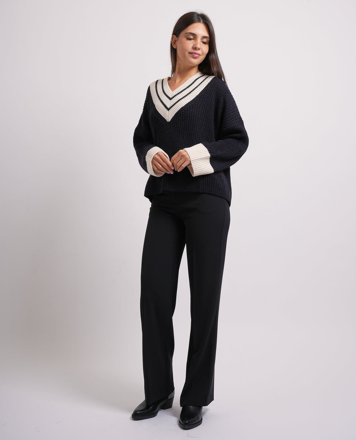Maglione scollo a V Relish donna in misto lana 