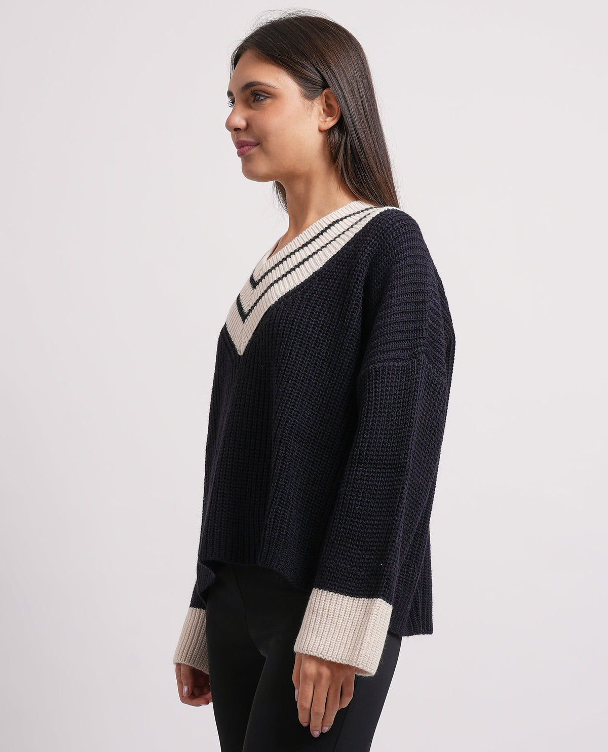Maglione scollo a V Relish donna in misto lana 