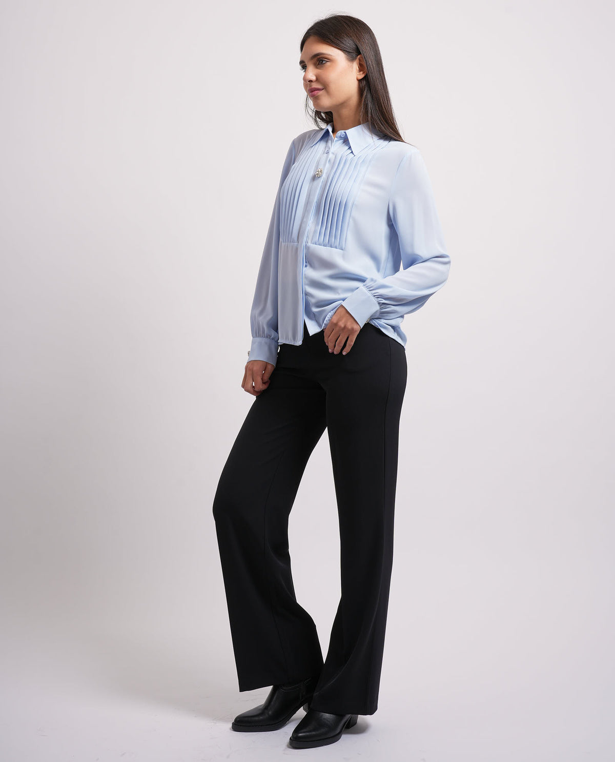Camicia a manica lunga Relish donna con plissè 