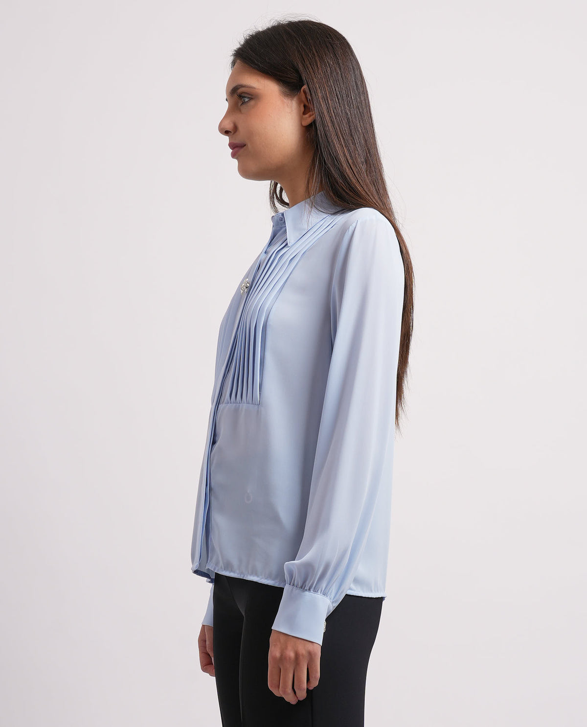 Camicia a manica lunga Relish donna con plissè 