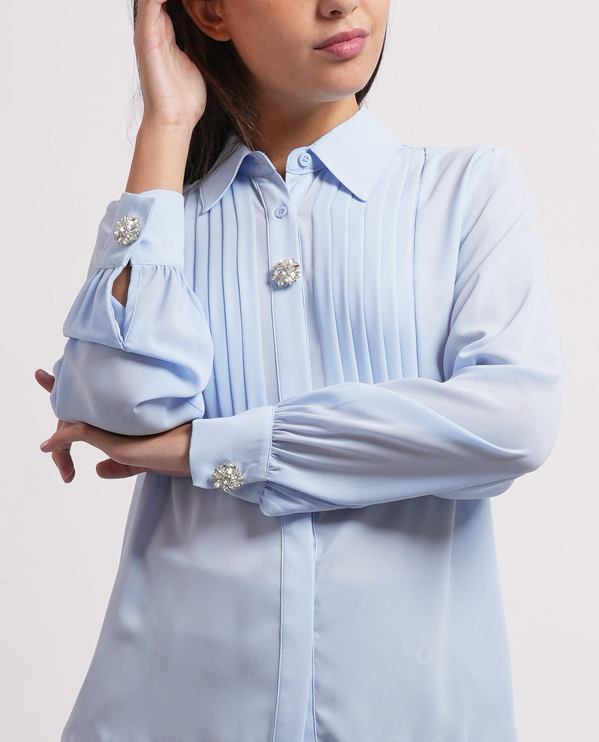Camicia a manica lunga Relish donna con plissè 