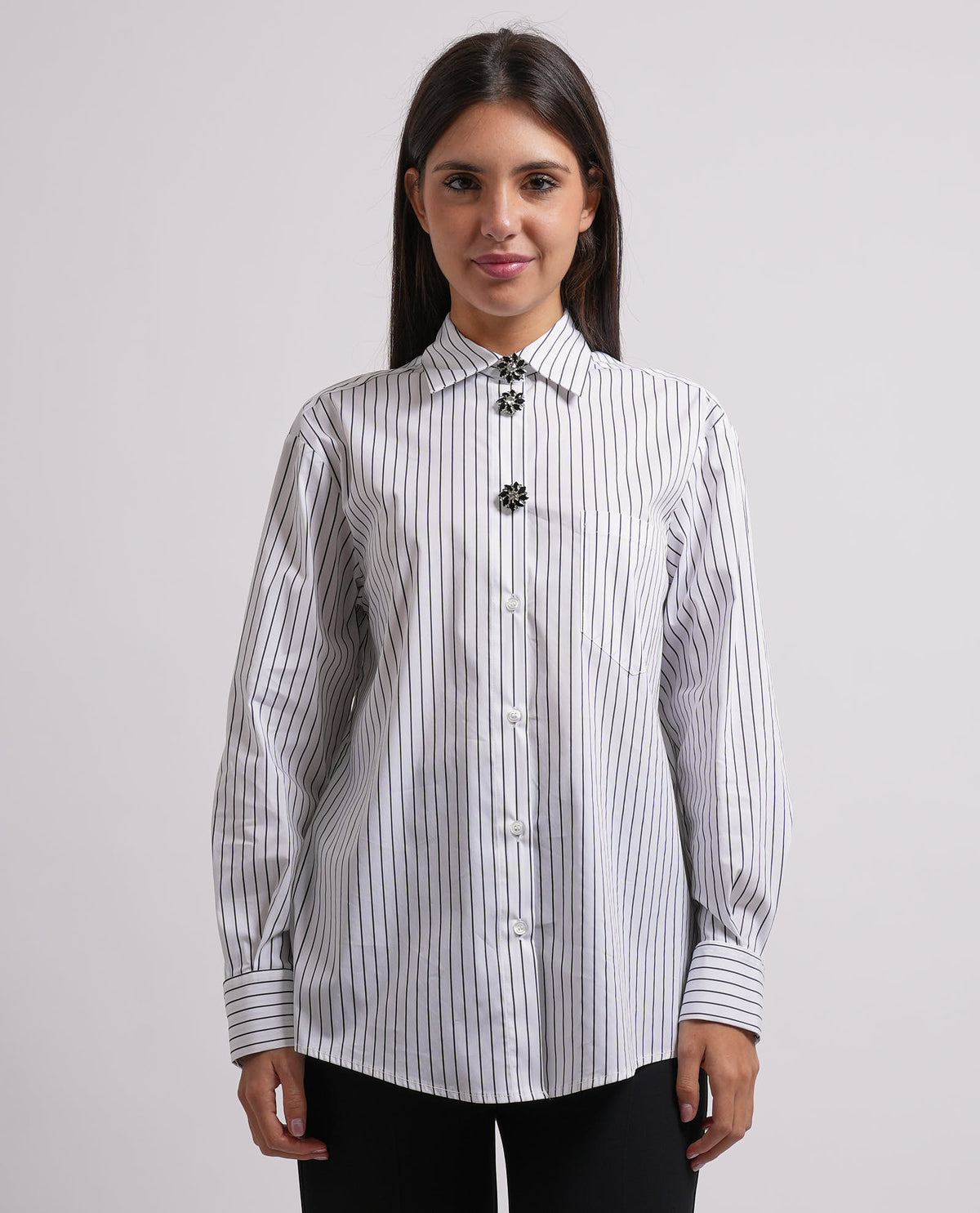 Camicia a manica lunga Relish donna con tasca 