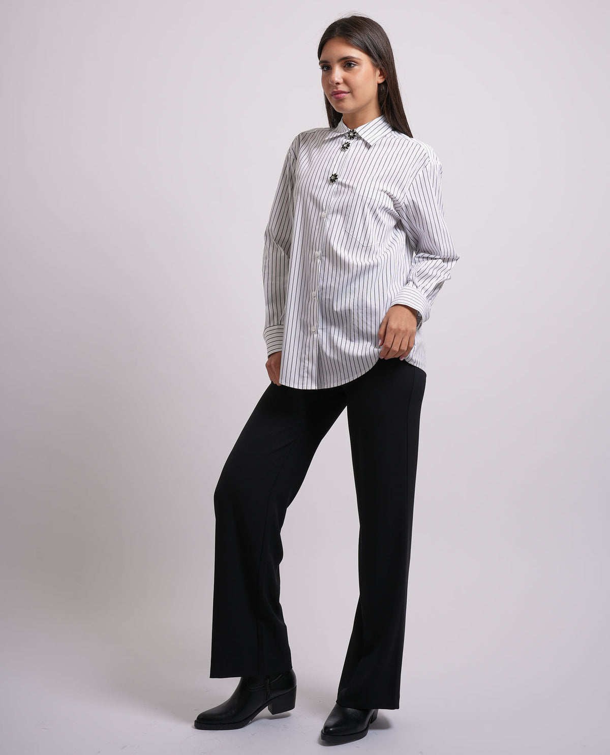 Camicia a manica lunga Relish donna con tasca 