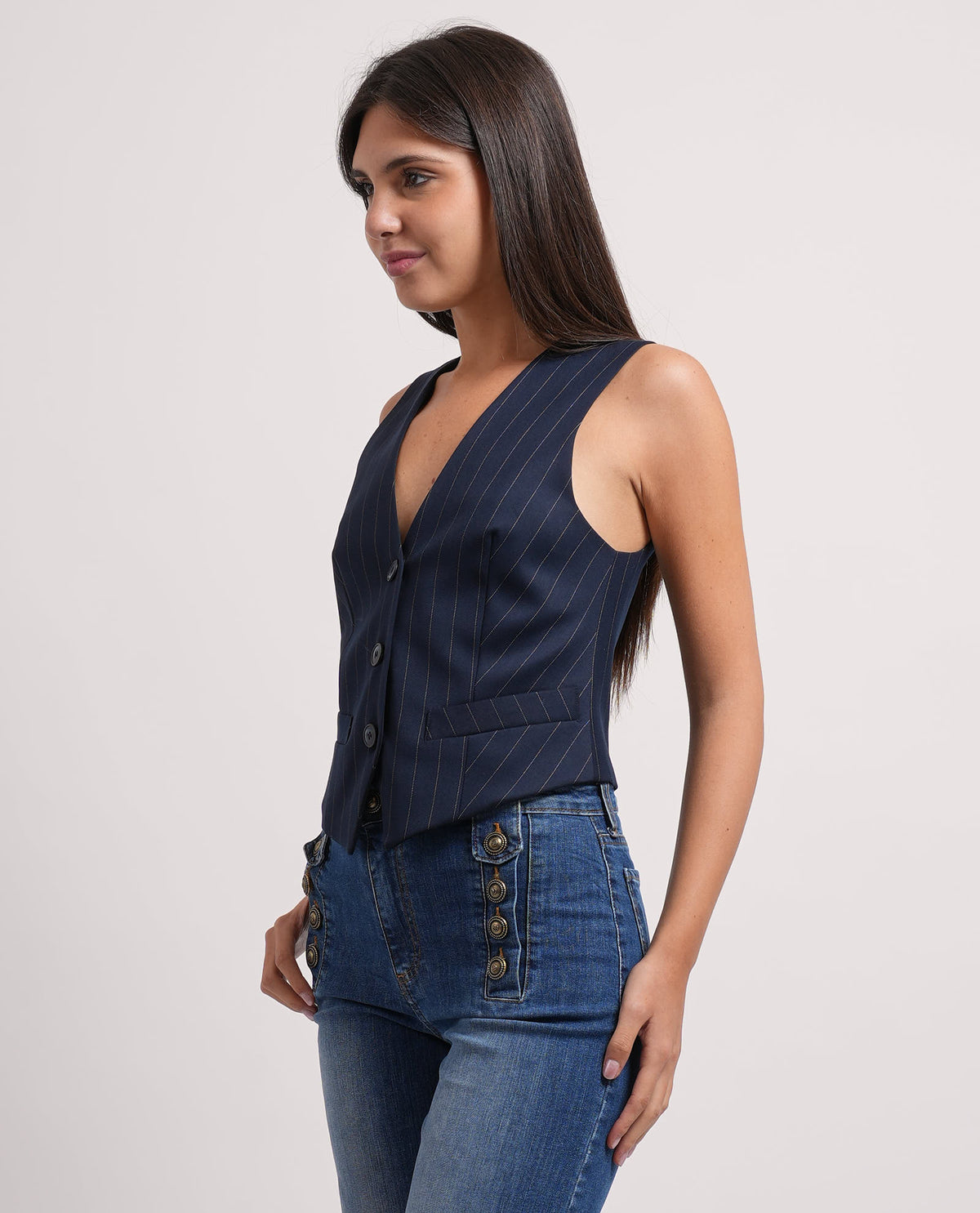 Gilet gessato a 3 bottoni Relish donna 