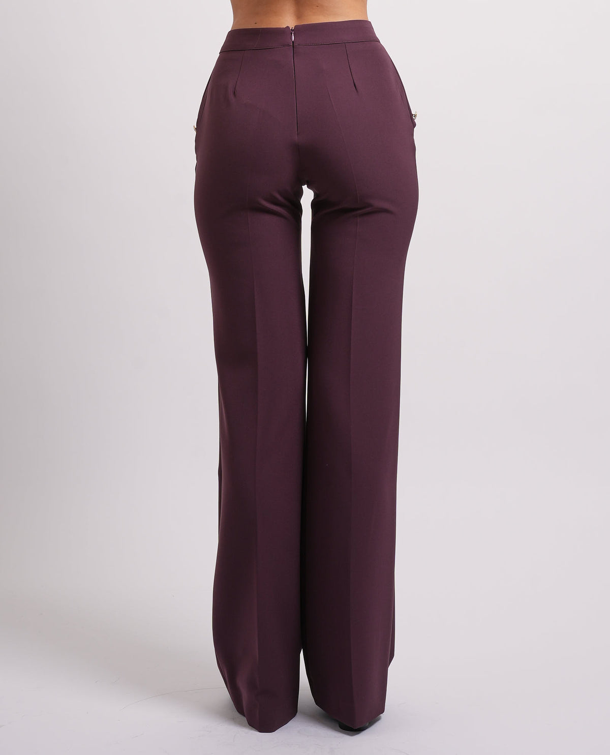 Pantaloni a vita alta Relish donna con pattine con bottoni 