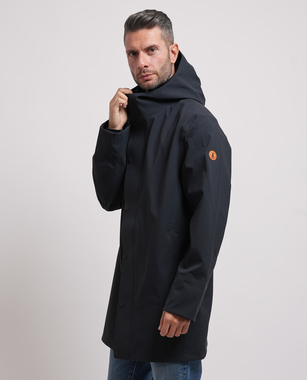 Giubbotto lungo Save the Duck uomo con bottoni e zip 