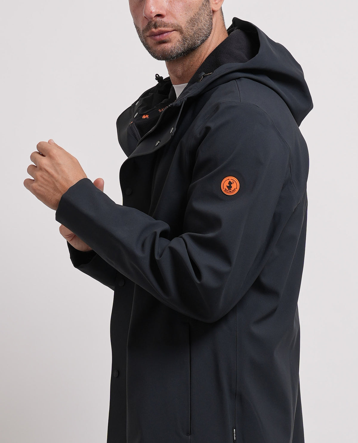 Giubbotto lungo Save the Duck uomo con bottoni e zip 