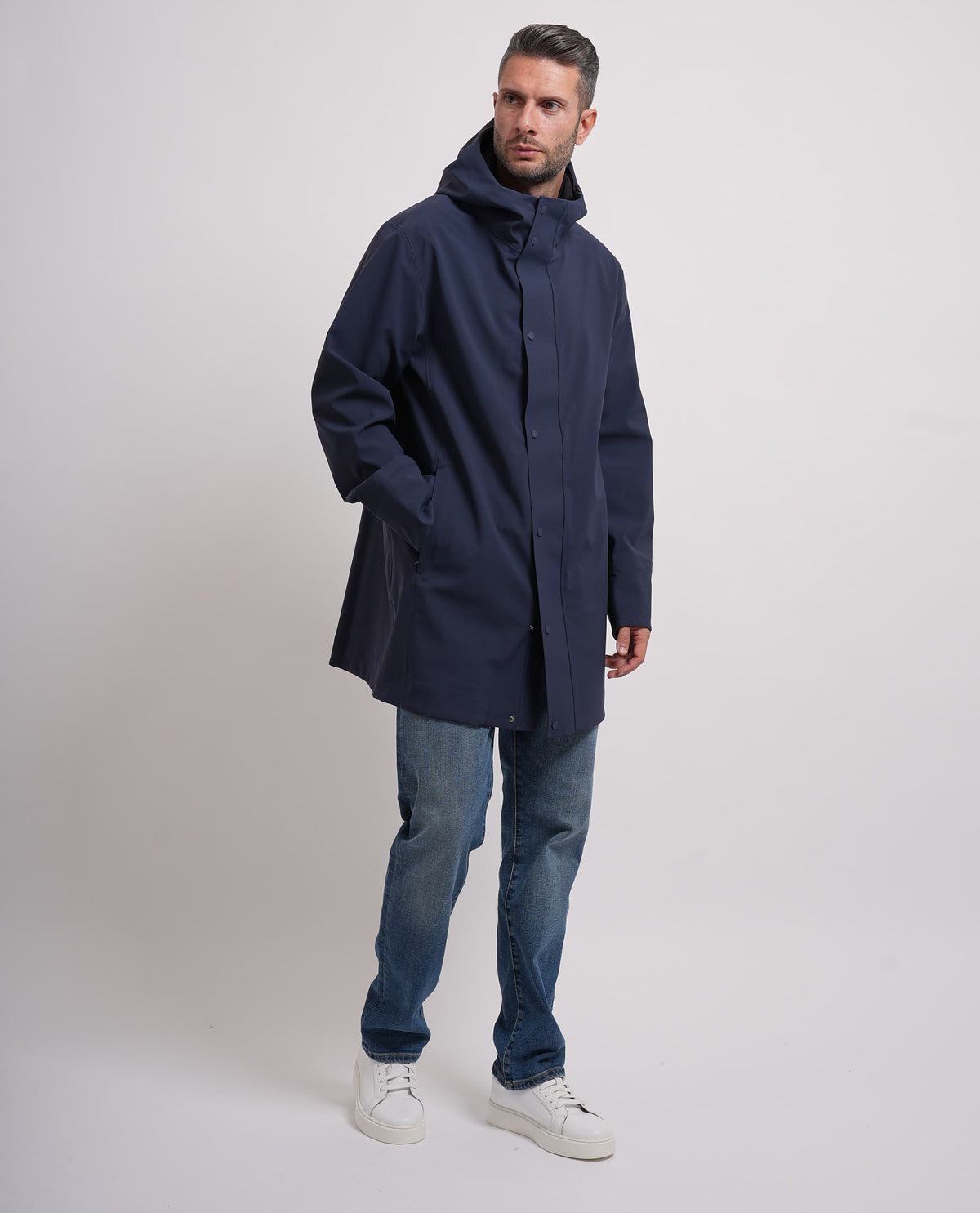 Giubbotto lungo Save the Duck uomo con bottoni e zip 