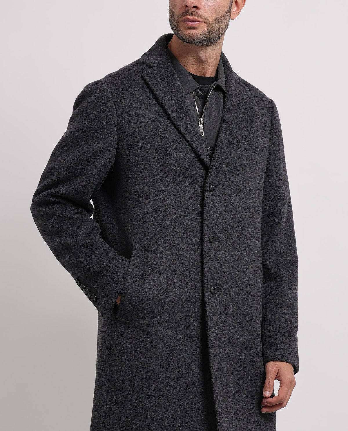 Cappotto lungo Seinse uomo con bottoni 