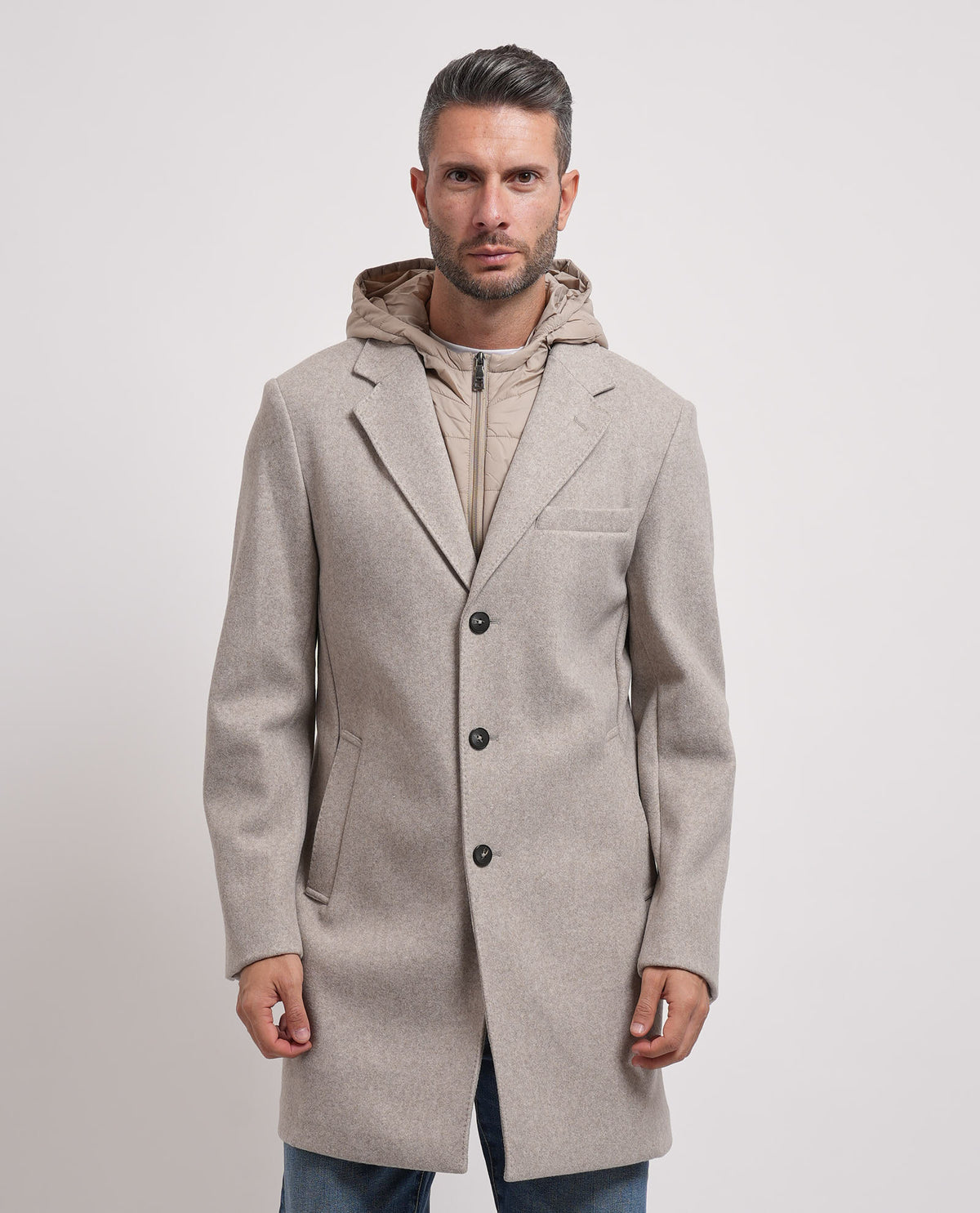 Cappotto lungo Seinse uomo con gilet trapuntato 