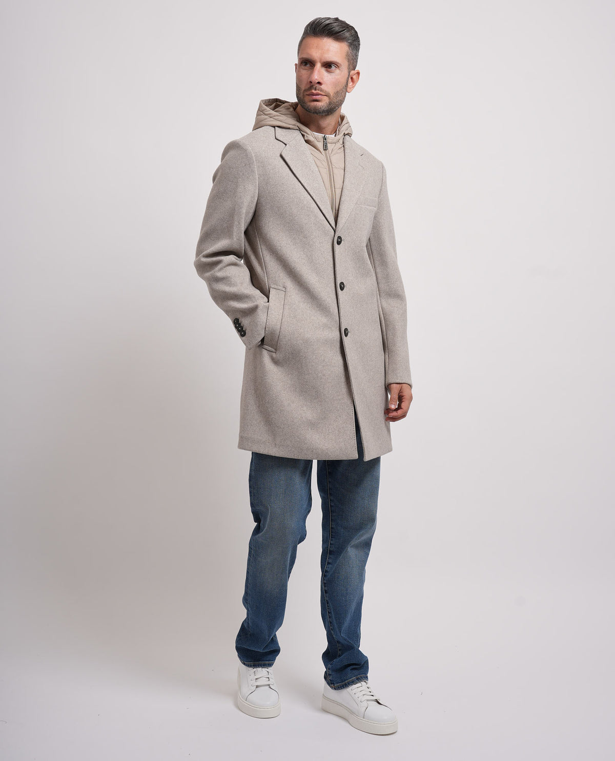 Cappotto lungo Seinse uomo con gilet trapuntato 