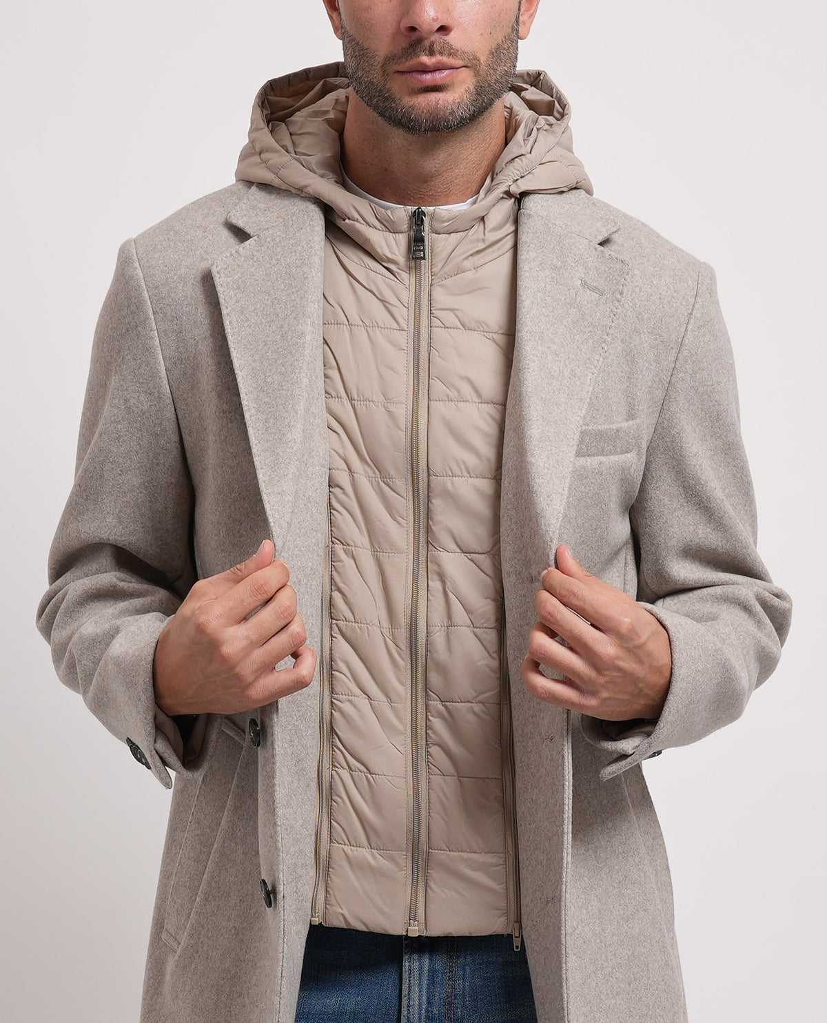 Cappotto lungo Seinse uomo con gilet trapuntato 