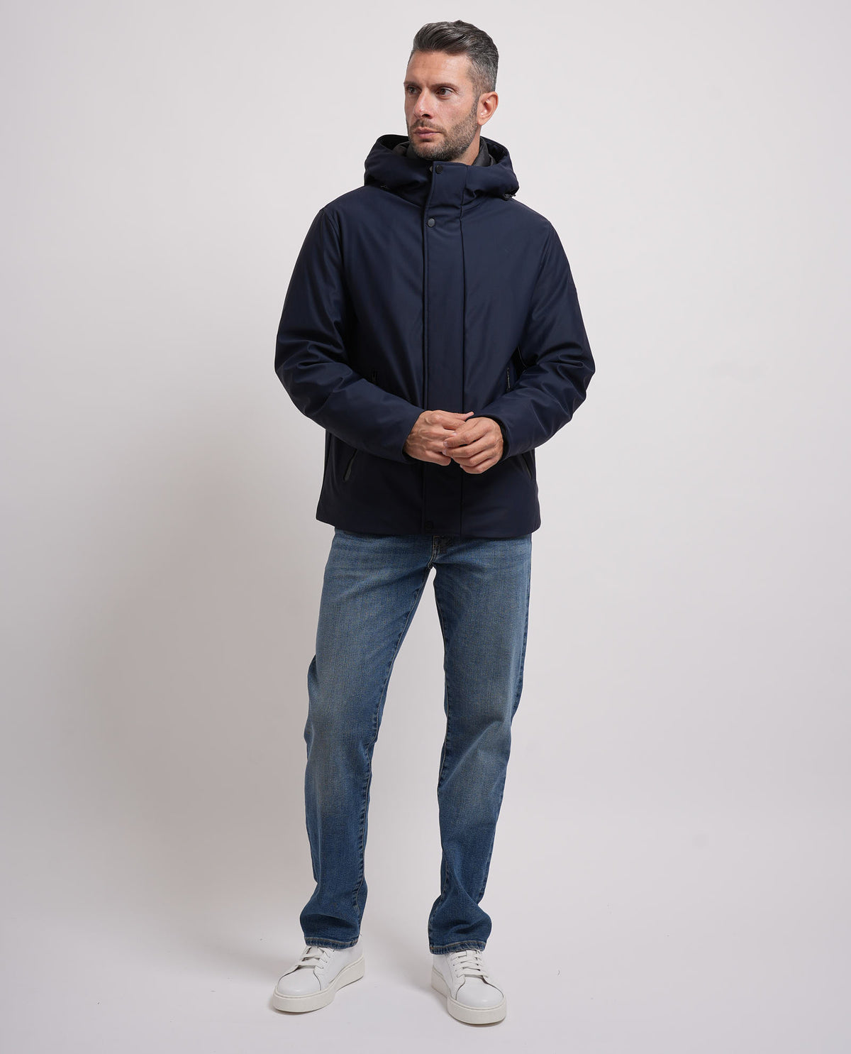 Giubbotto uomo Seinse con cappuccio e zip nascosta 