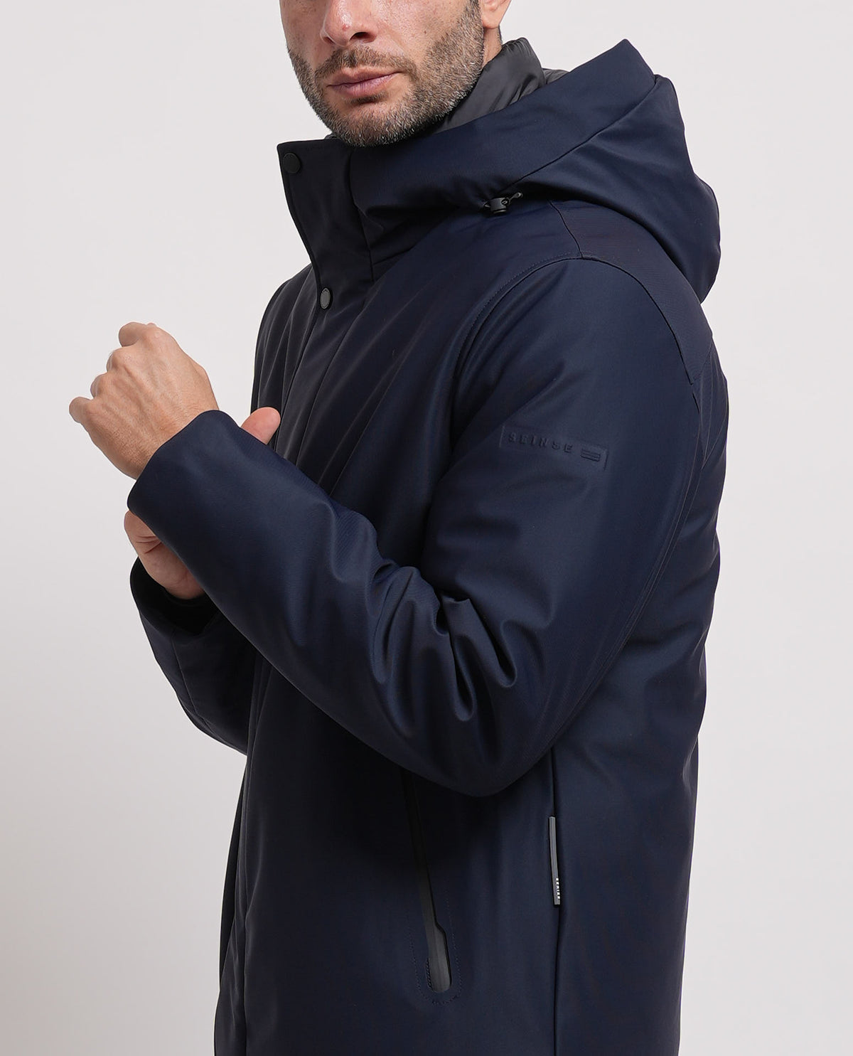 Giubbotto uomo Seinse con cappuccio e zip nascosta 