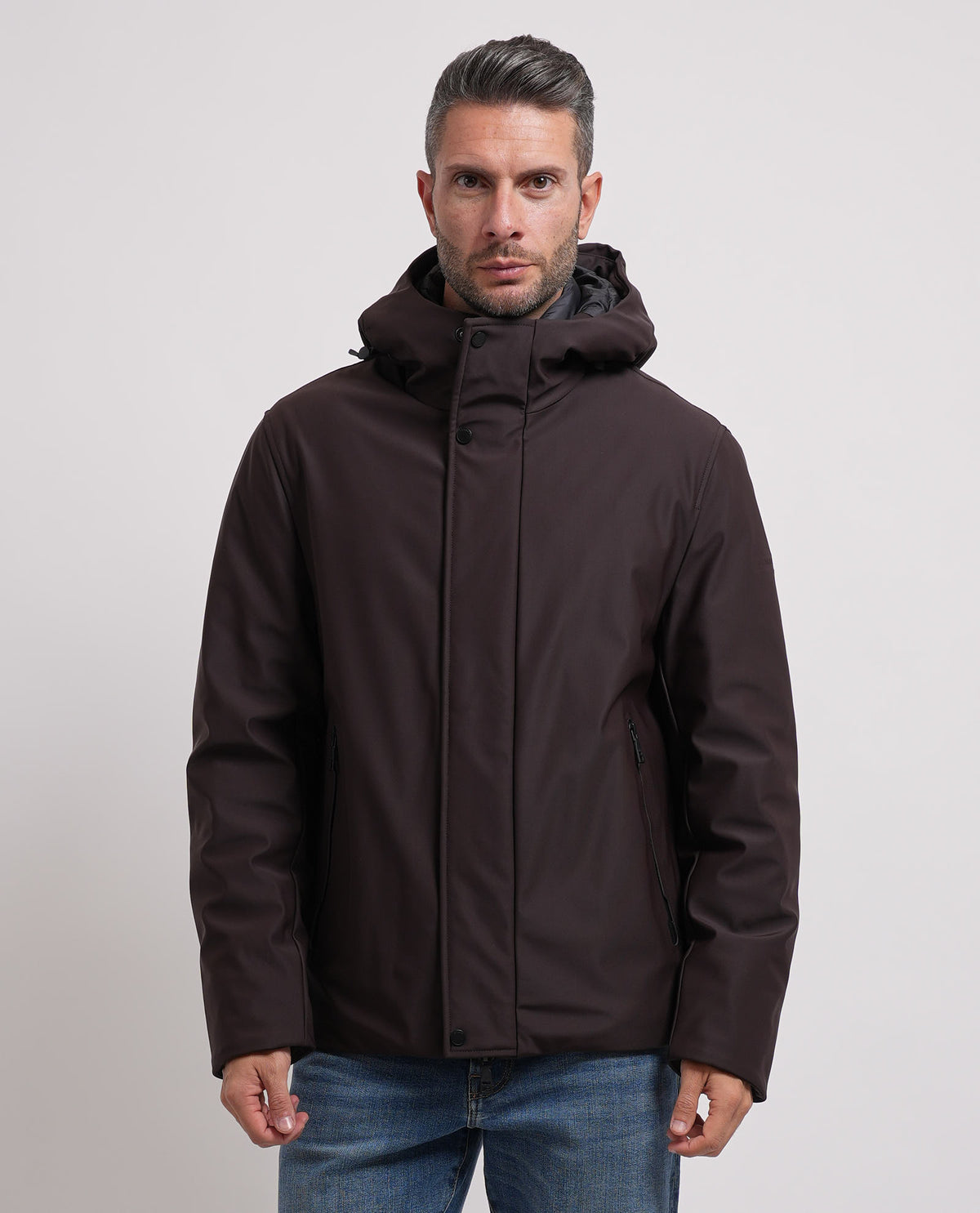 Giubbotto uomo Seinse con cappuccio e zip nascosta 