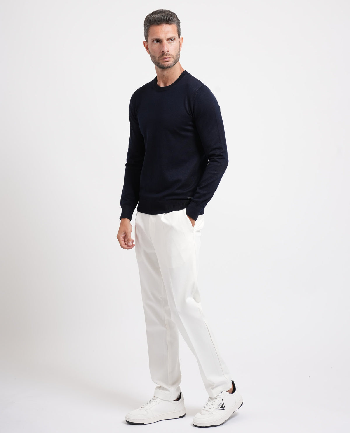 Maglia uomo Sette/Mezzo girocollo con targhetta 