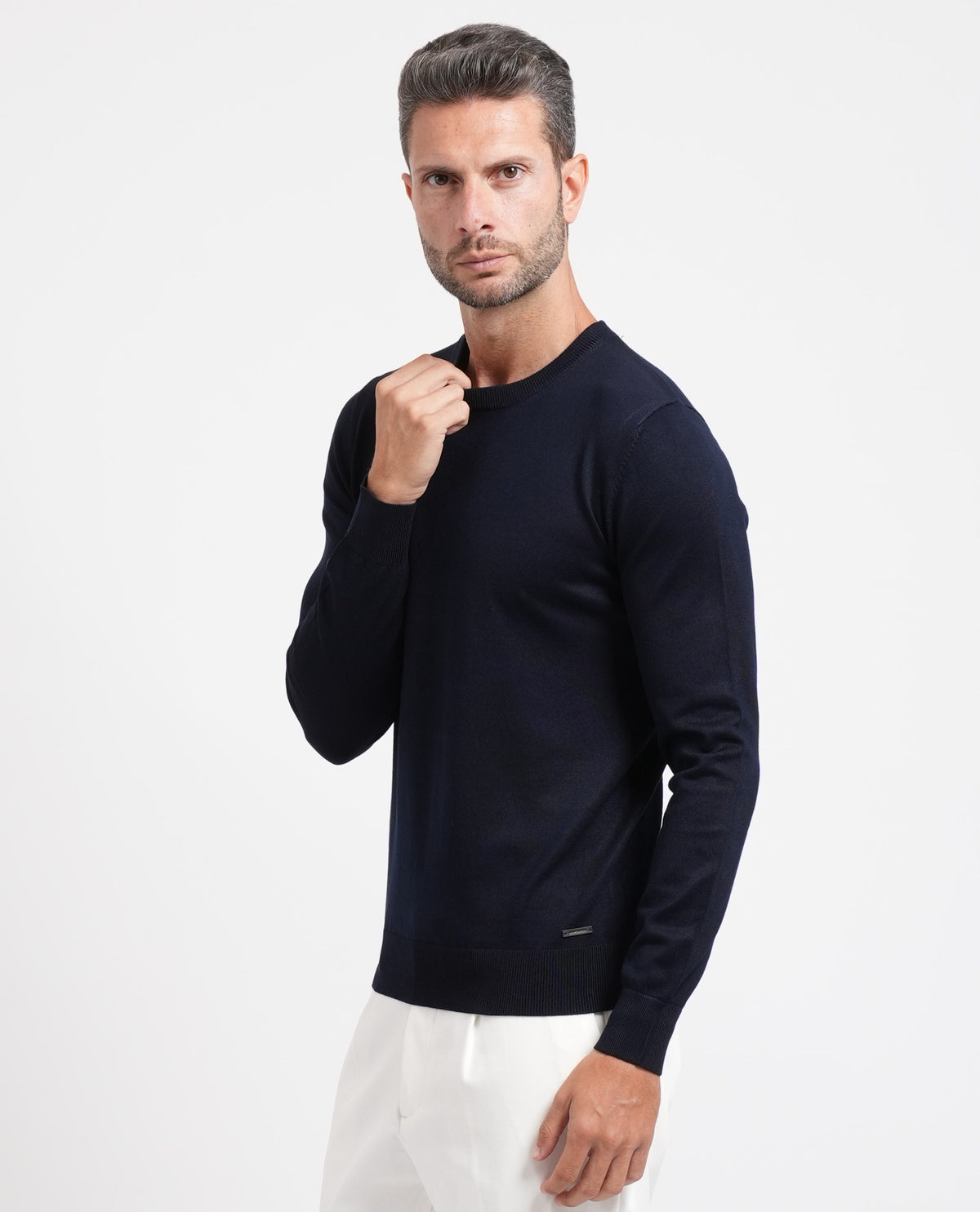 Maglia uomo Sette/Mezzo girocollo con targhetta 