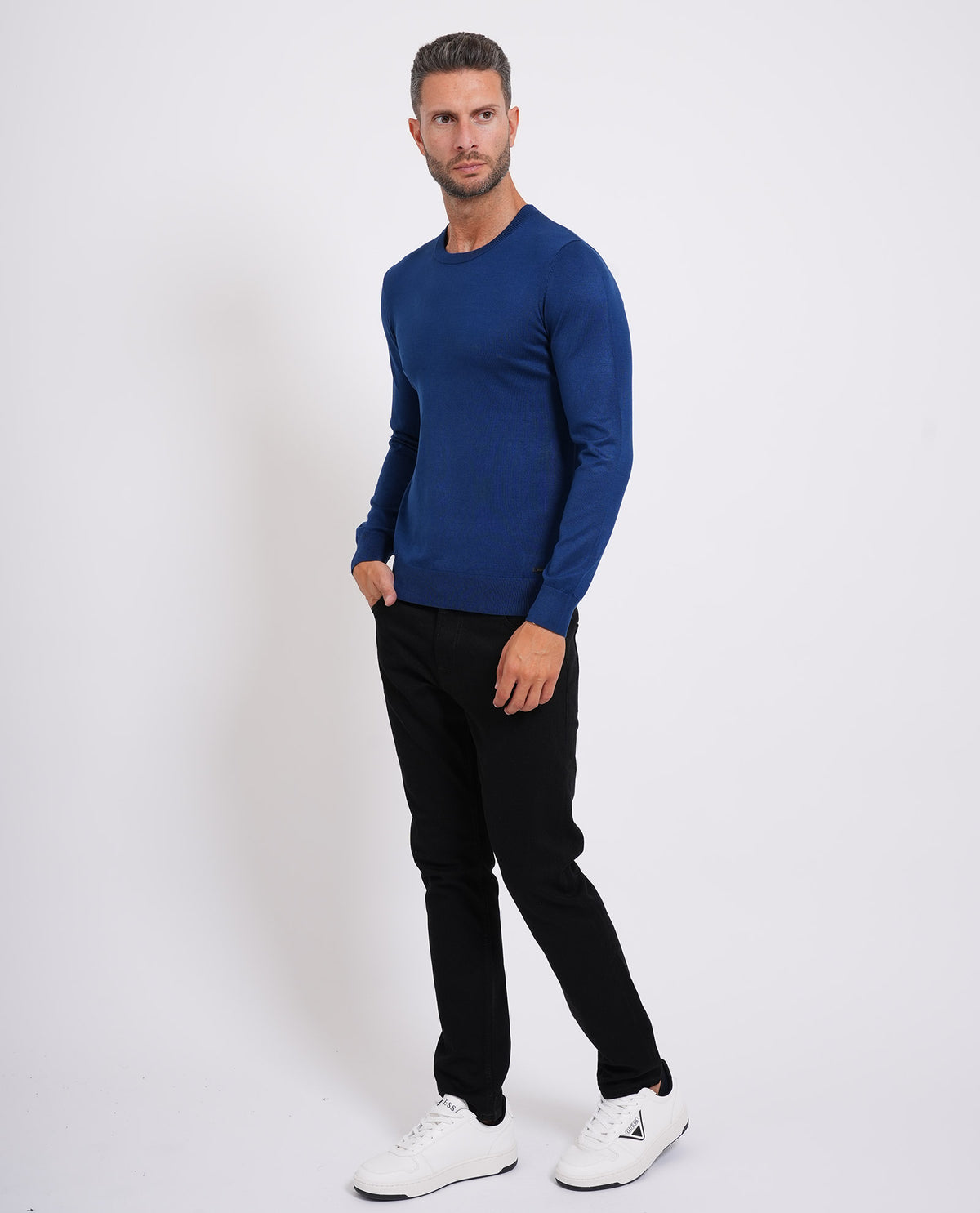 Maglia uomo Sette/Mezzo girocollo con targhetta 