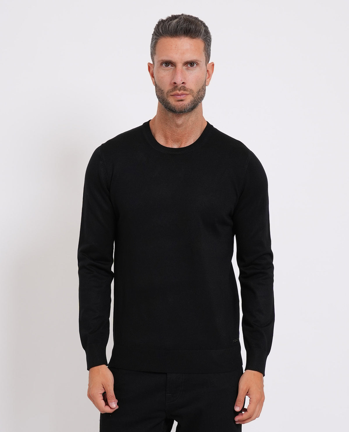 Maglia uomo Sette/Mezzo girocollo con targhetta<BR/> 
