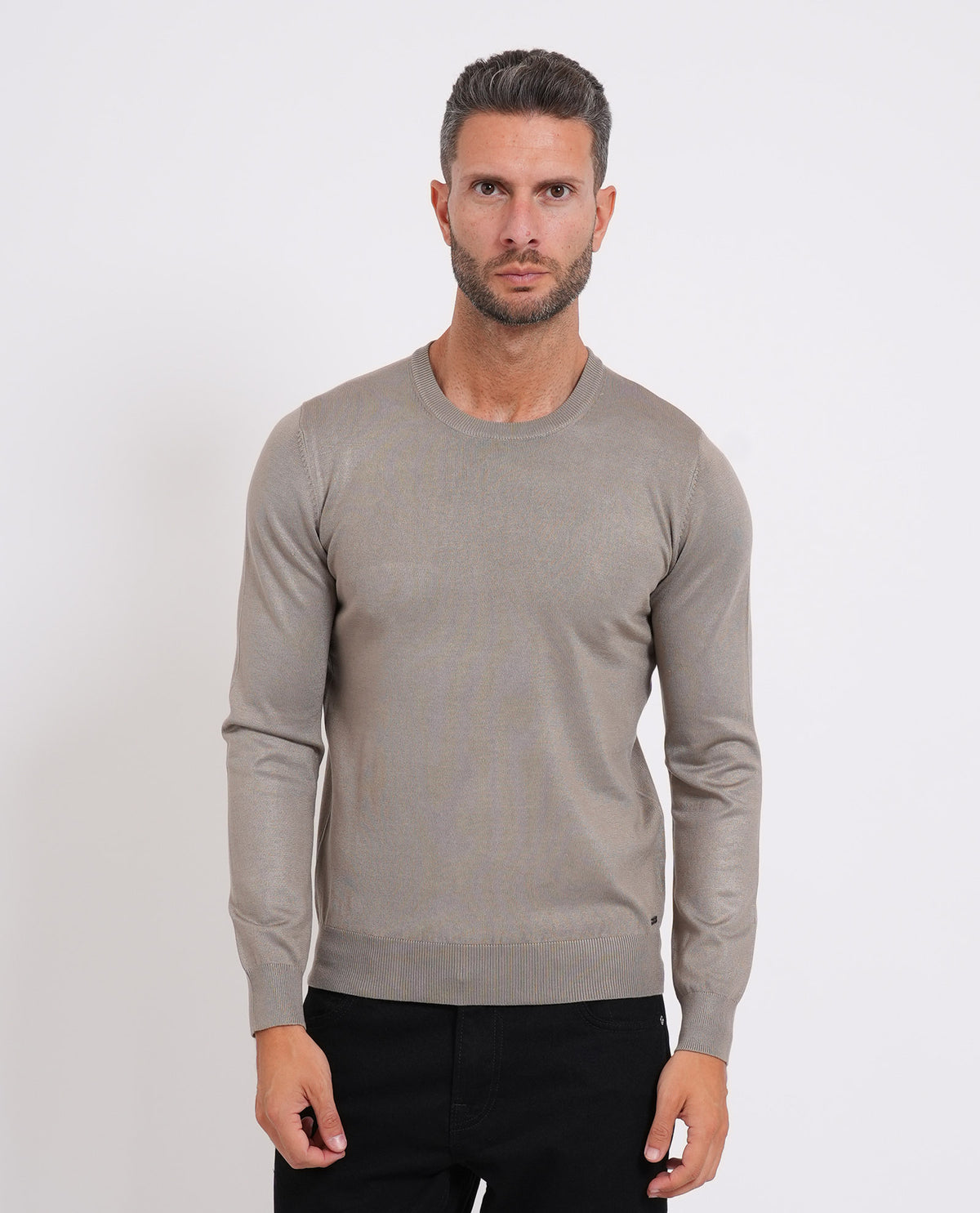Maglia uomo Sette/Mezzo girocollo con targhetta<BR/> 