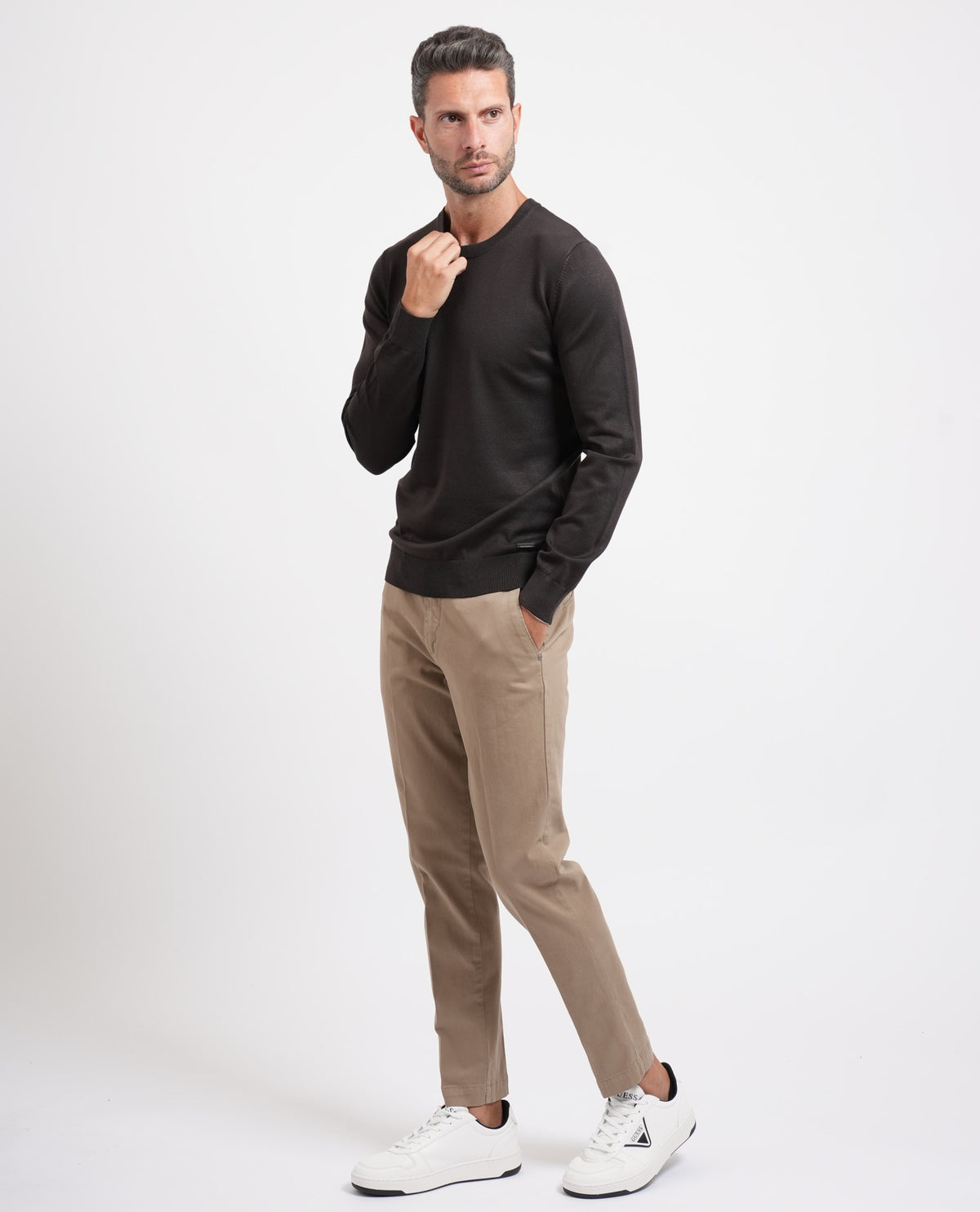 Maglia uomo Sette/Mezzo girocollo con targhetta 