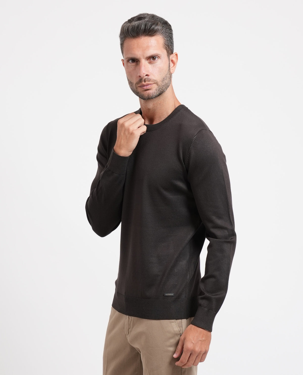Maglia uomo Sette/Mezzo girocollo con targhetta 