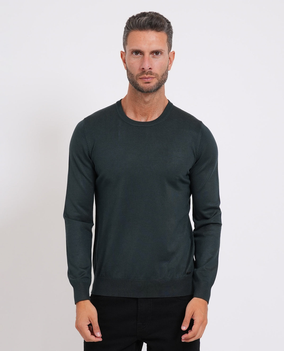 Maglia uomo Sette/Mezzo girocollo con targhetta<BR/> 