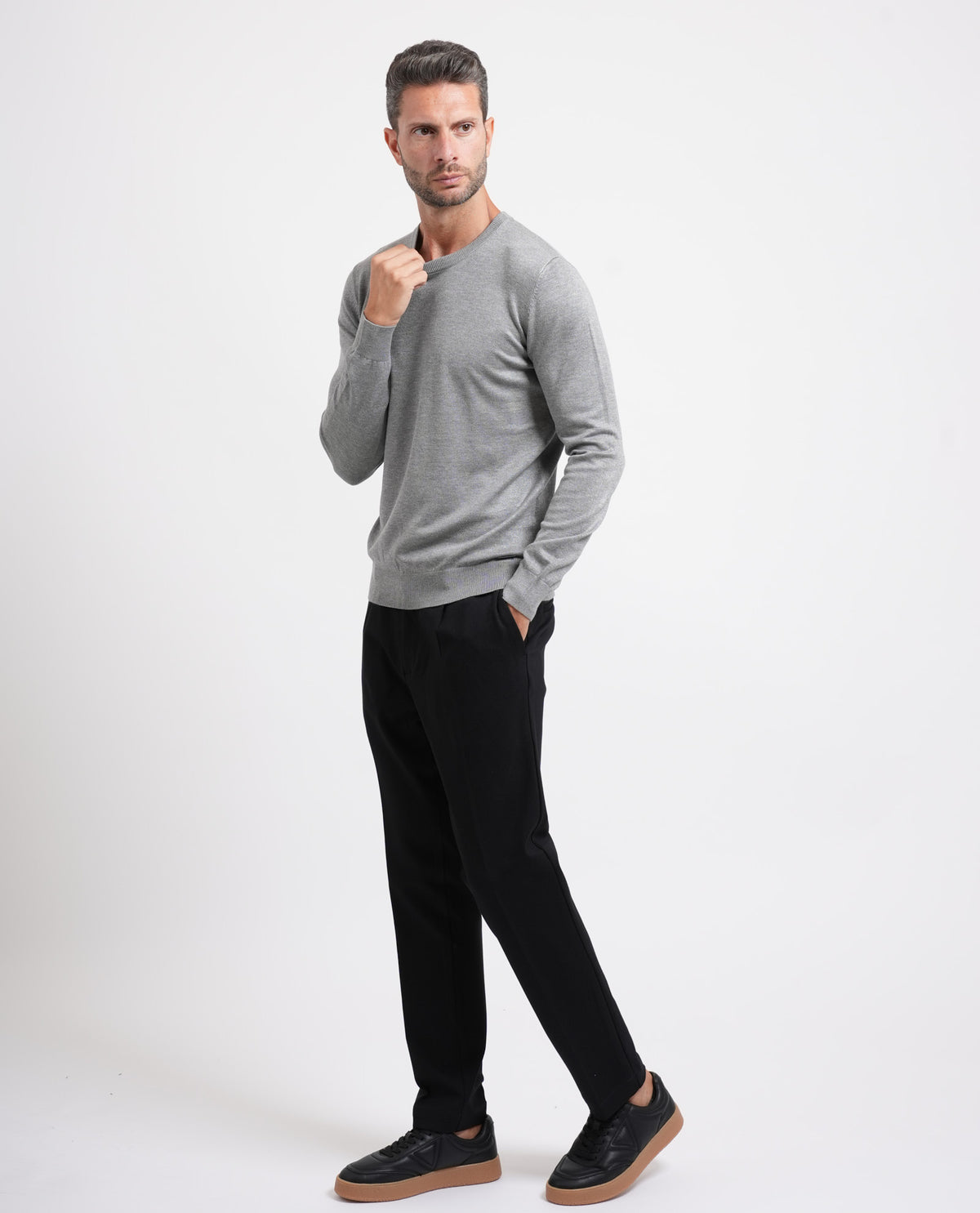 Maglia uomo Sette/Mezzo girocollo con targhetta 