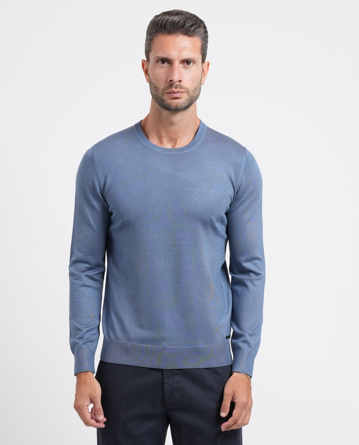 Maglia uomo Sette/Mezzo girocollo con targhetta 