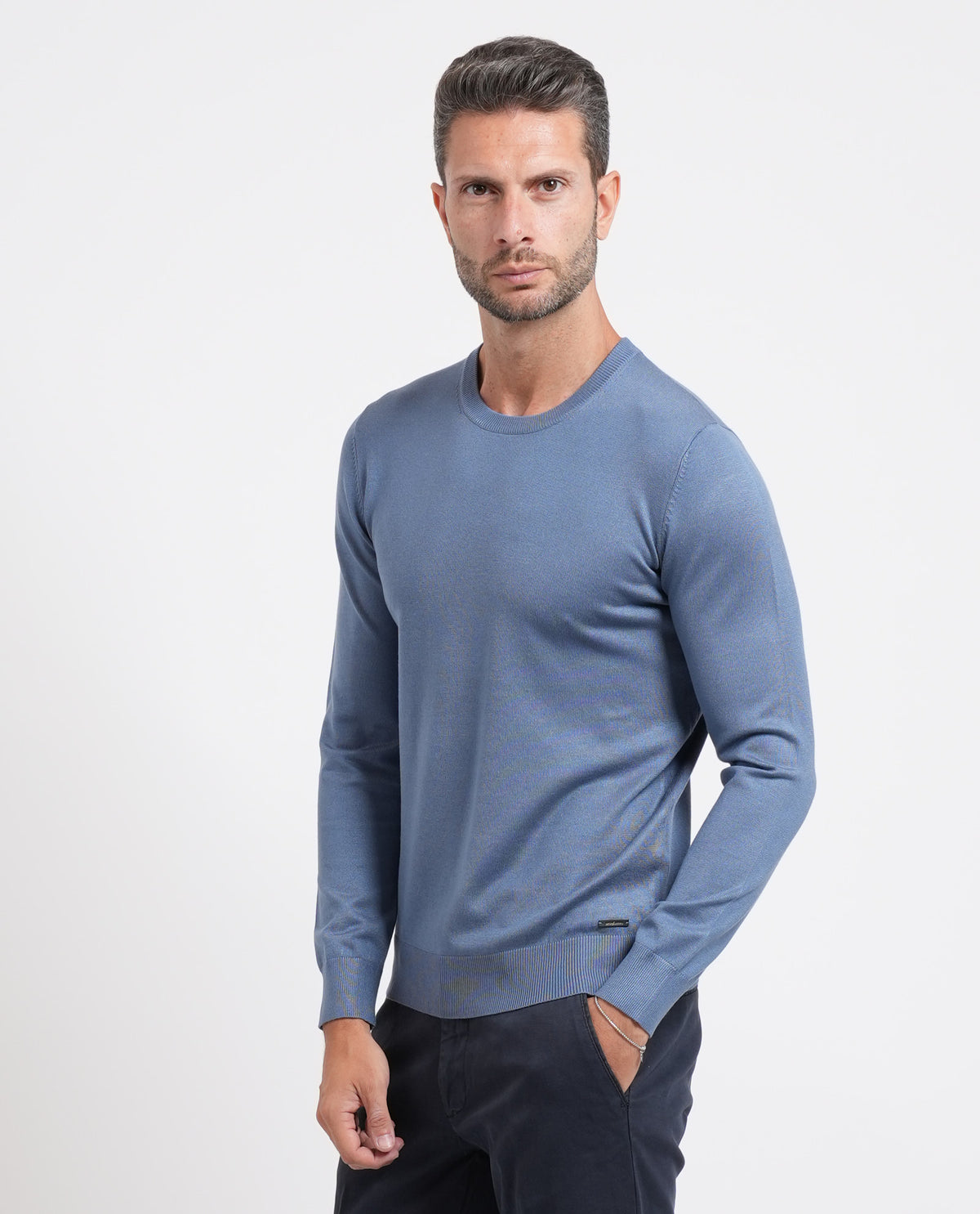 Maglia uomo Sette/Mezzo girocollo con targhetta 