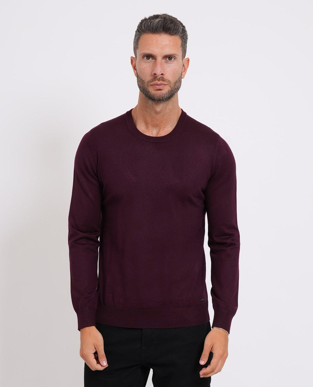 Maglia uomo Sette/Mezzo girocollo con targhetta<BR/> 