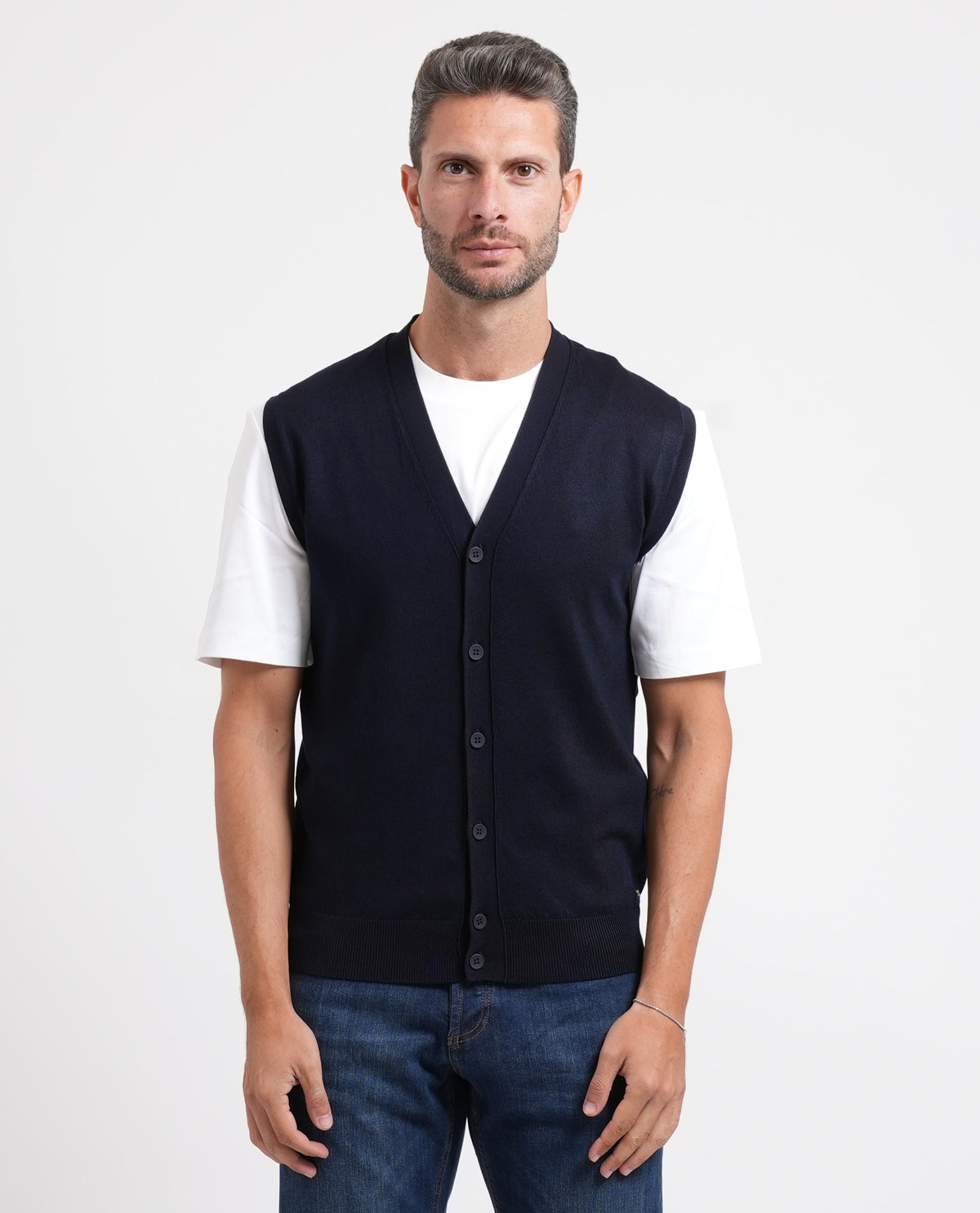 Cardigan uomo Sette/Mezzo smanicato 