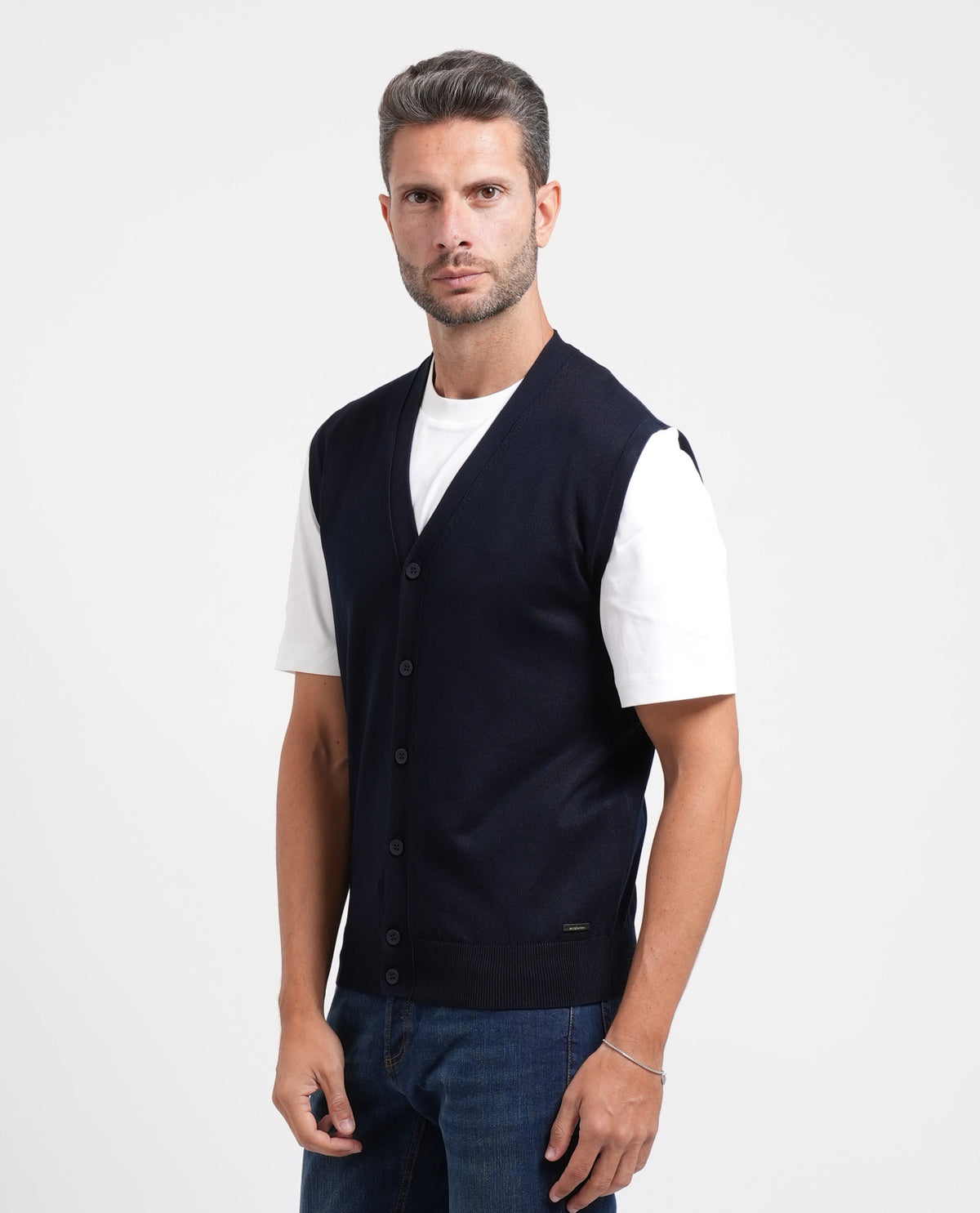 Cardigan uomo Sette/Mezzo smanicato 