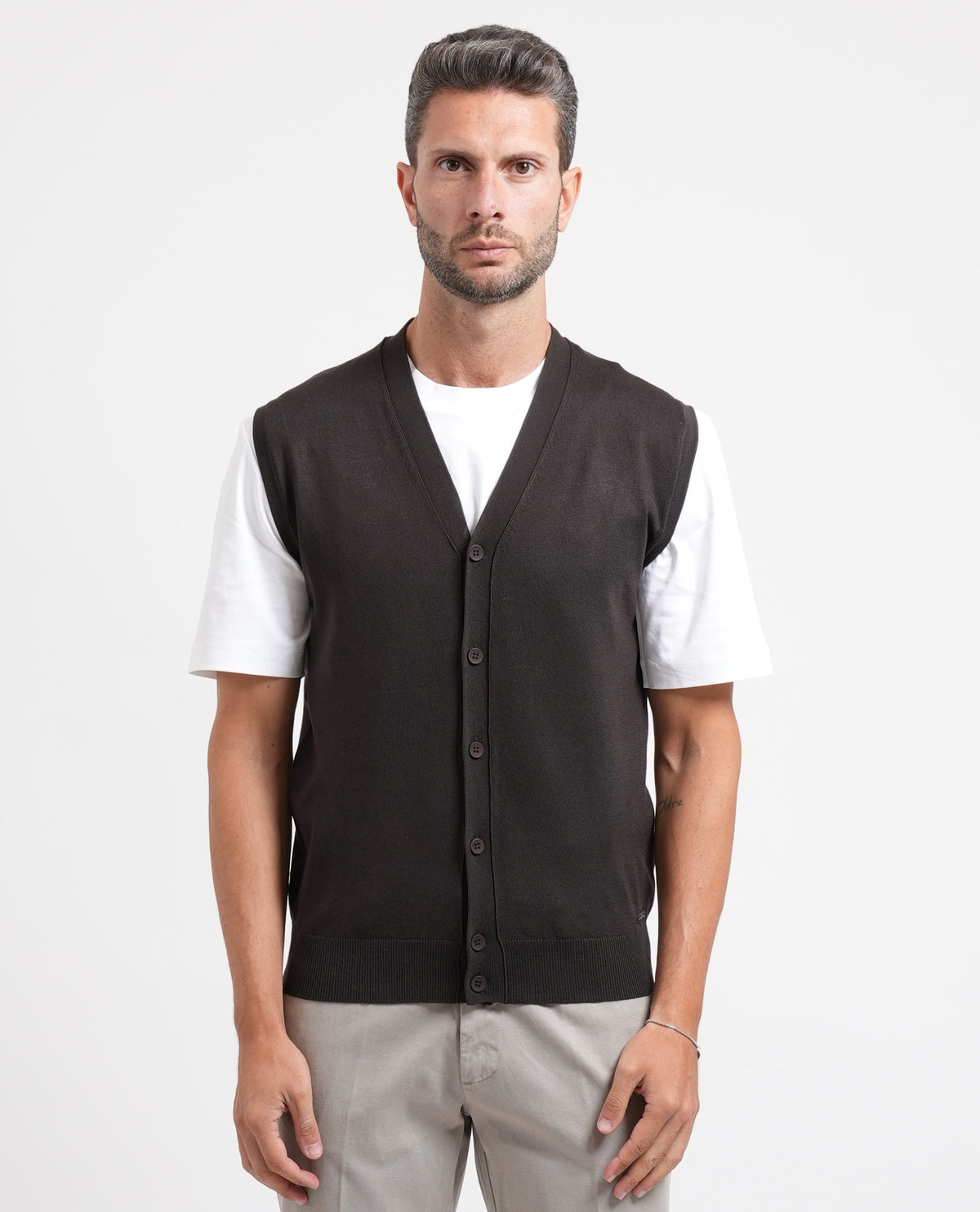 Cardigan uomo Sette/Mezzo smanicato 