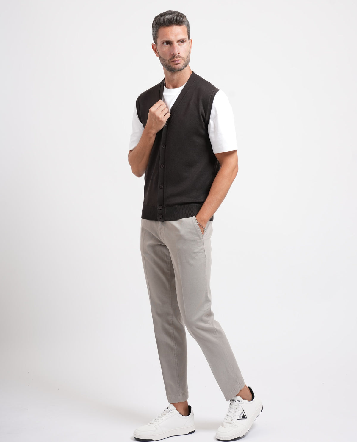Cardigan uomo Sette/Mezzo smanicato 