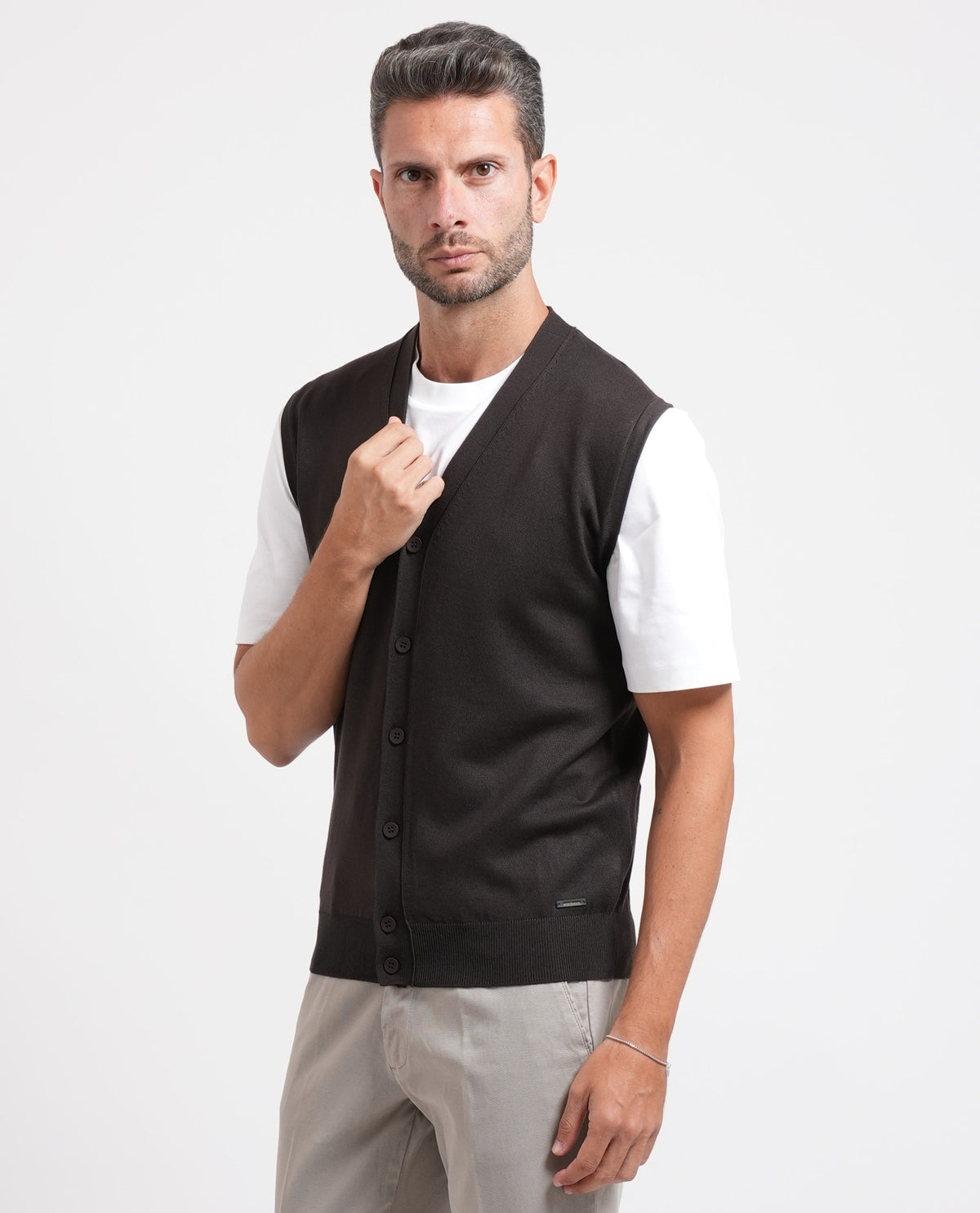 Cardigan uomo Sette/Mezzo smanicato 