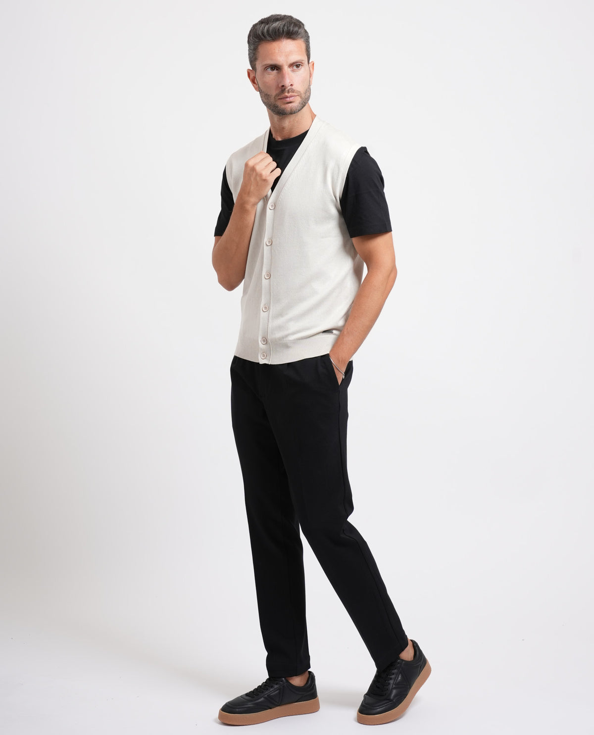 Cardigan uomo Sette/Mezzo smanicato 
