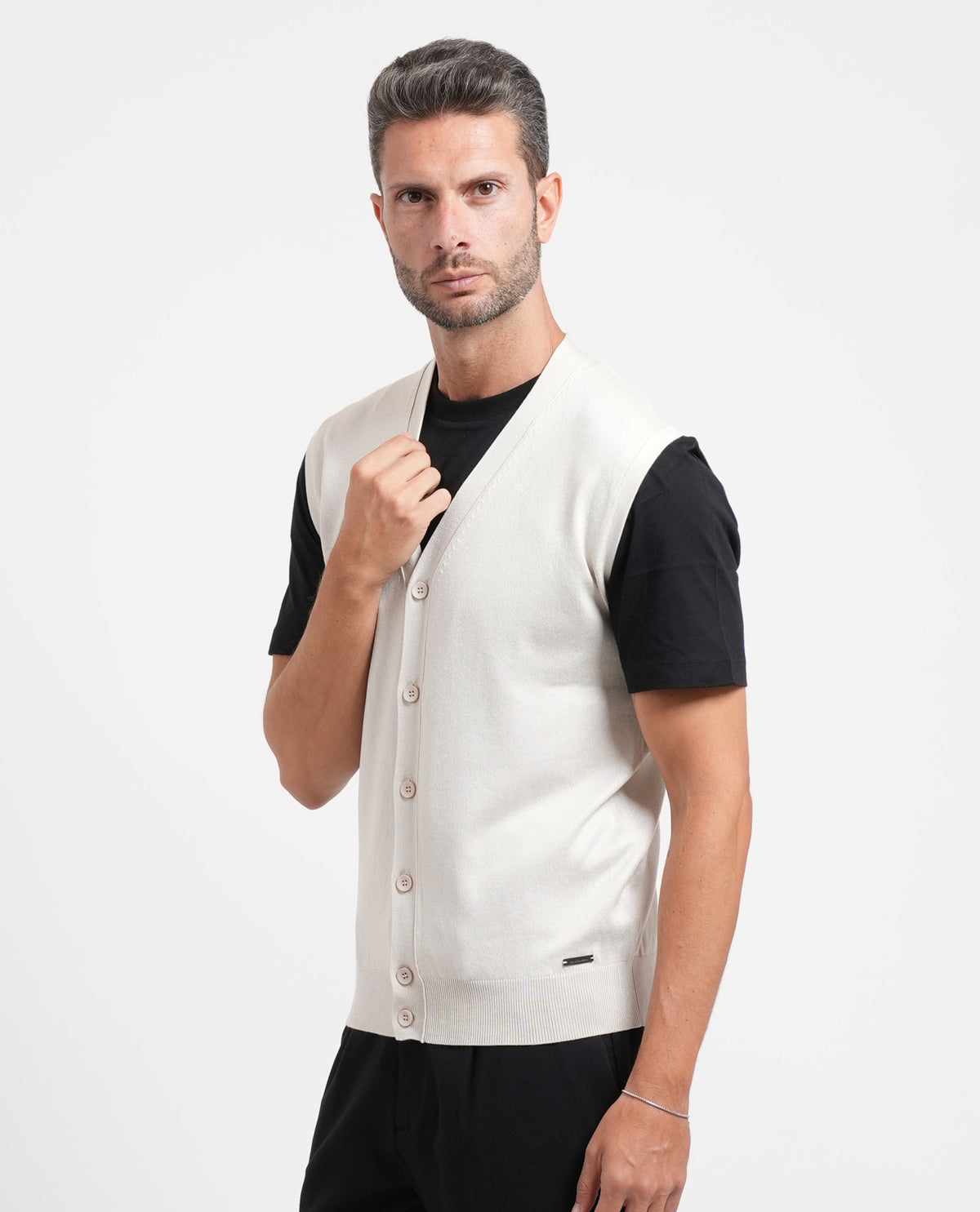 Cardigan uomo Sette/Mezzo smanicato 